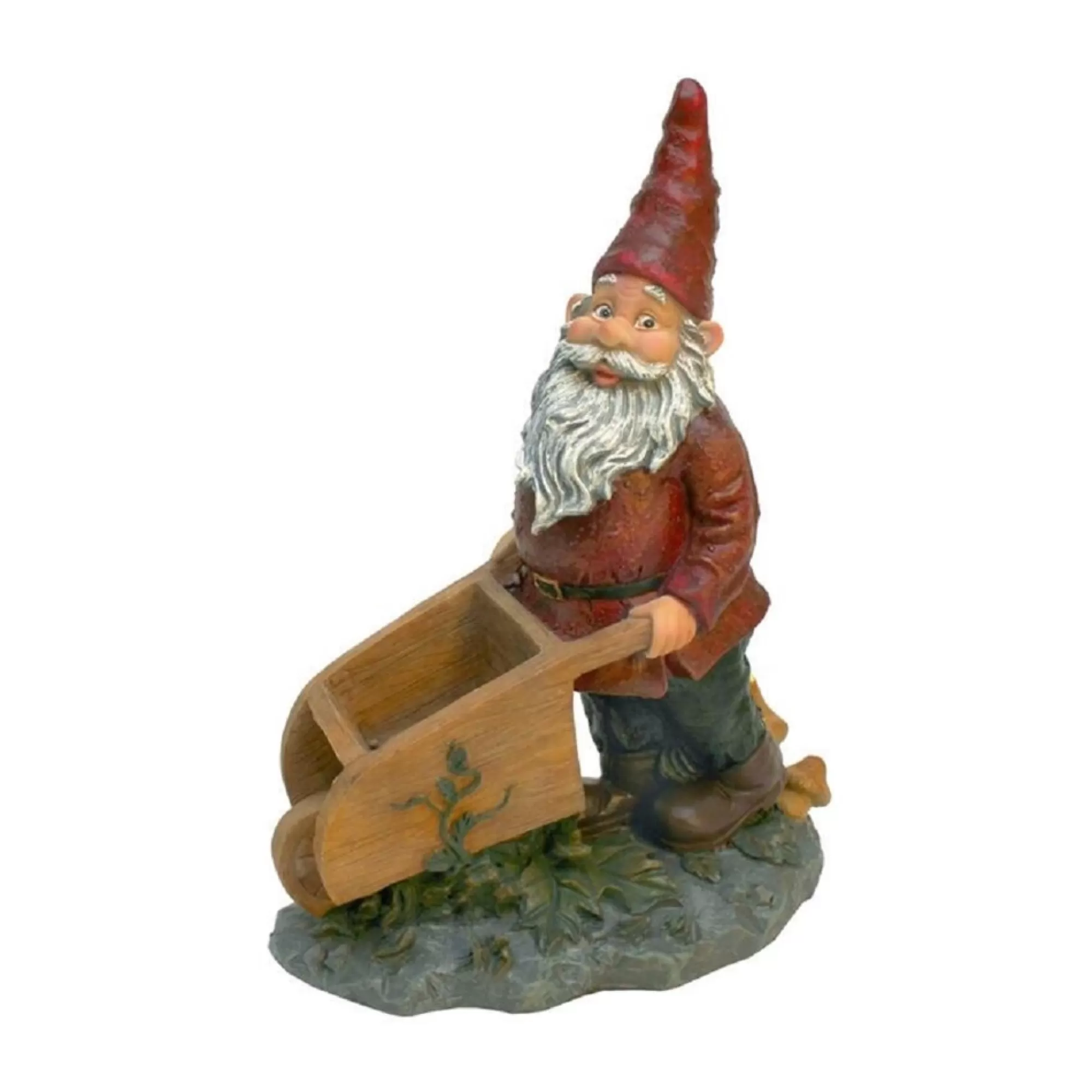 Cheap 10.5" Gardener Gnome Hand Painted Outdoor Garden Statue Finials