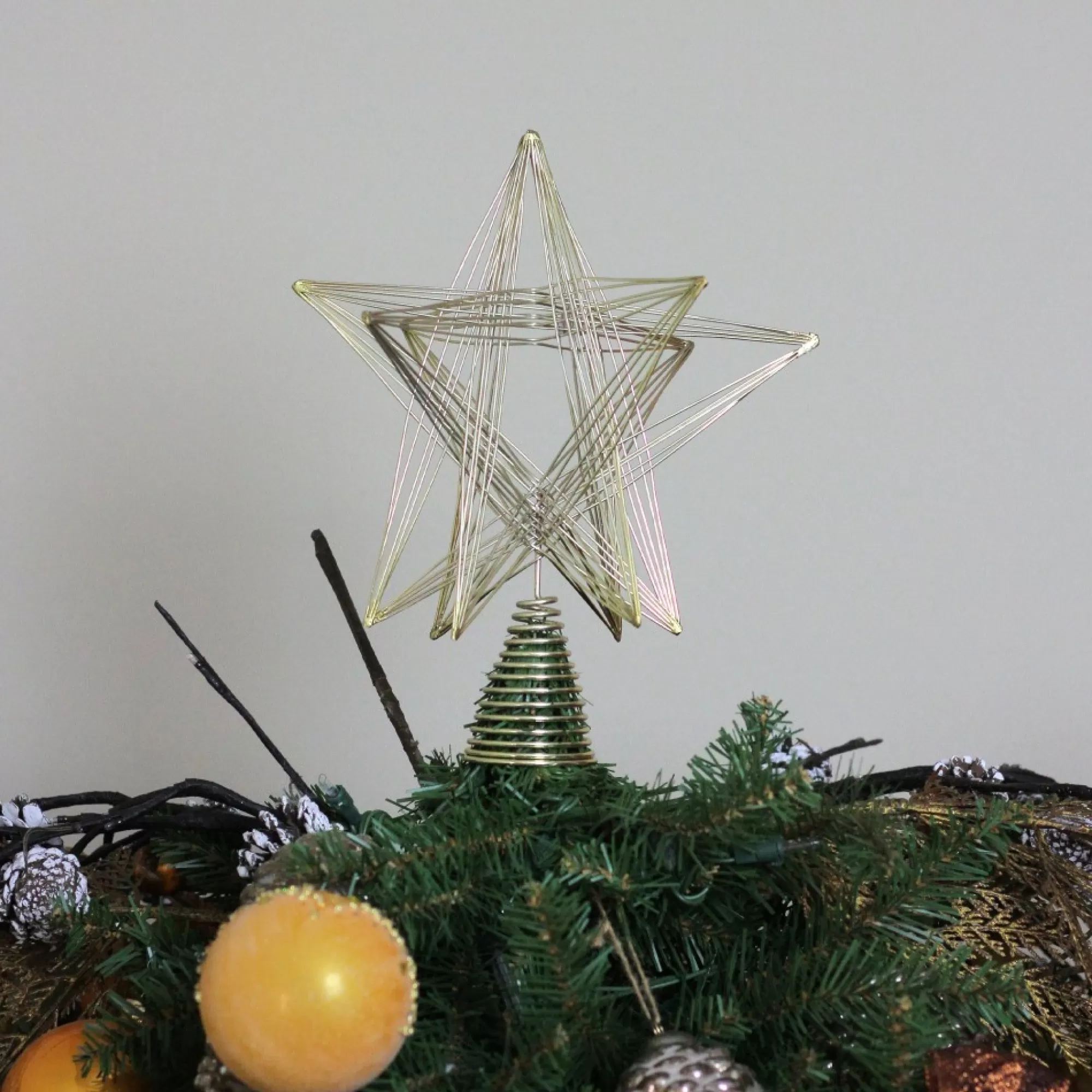 Shop 10" Gold 3D Geometric Star Christmas Tree Topper Stars