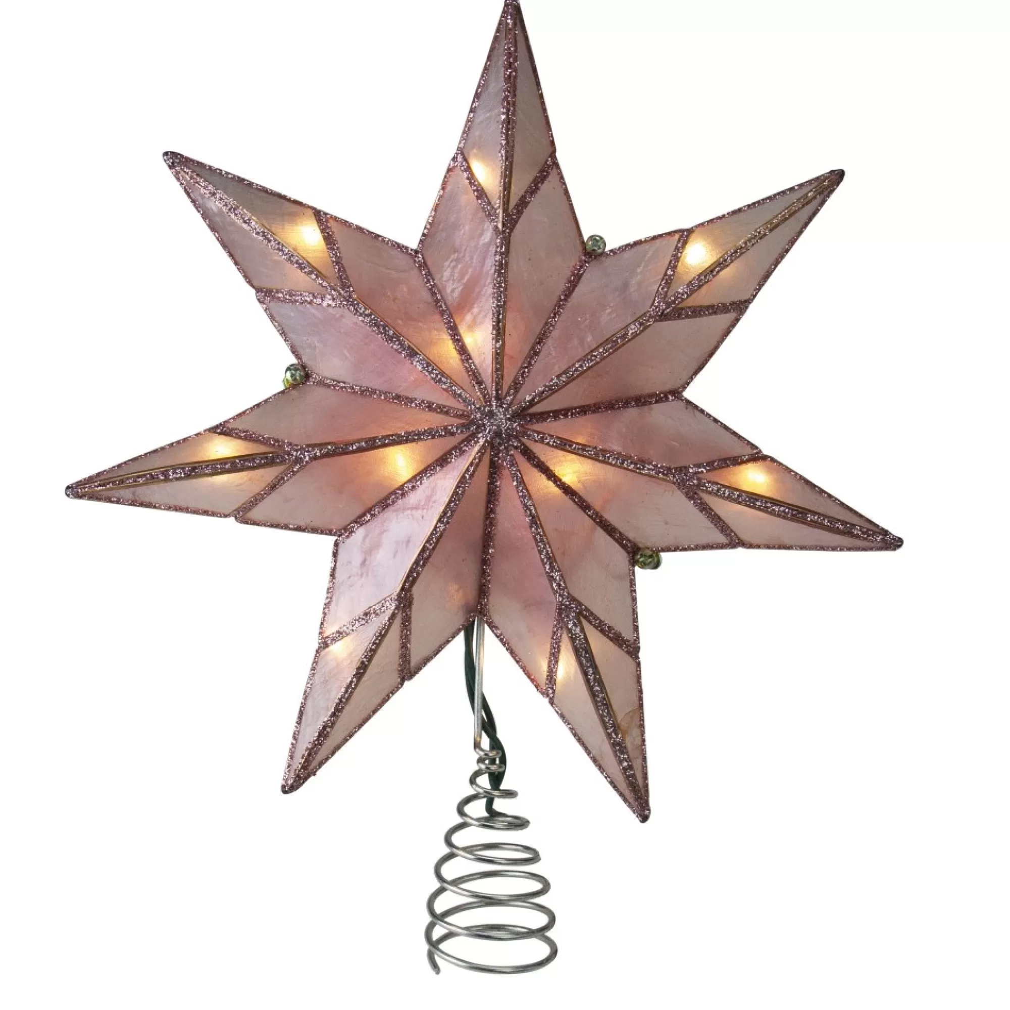 Cheap 10" Lighted Pink Star Christmas Tree Topper - Clear Lights Stars