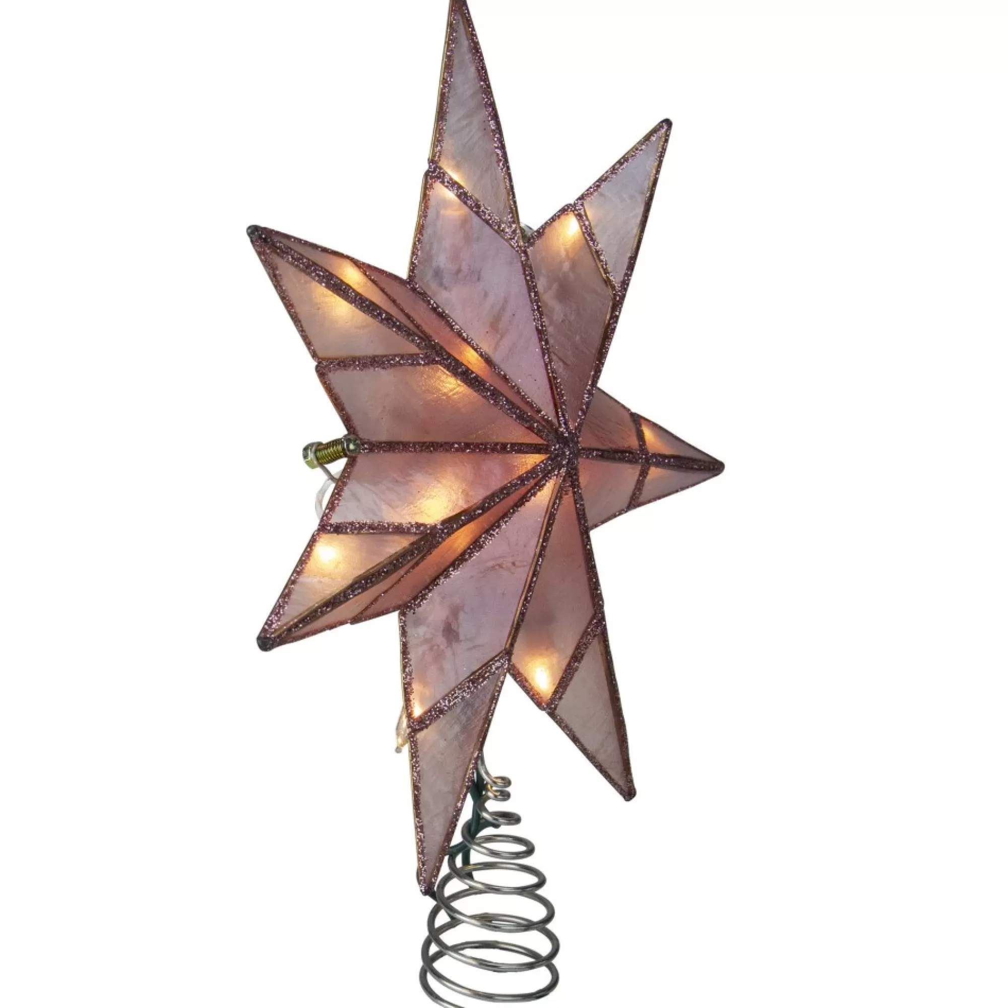 Cheap 10" Lighted Pink Star Christmas Tree Topper - Clear Lights Stars