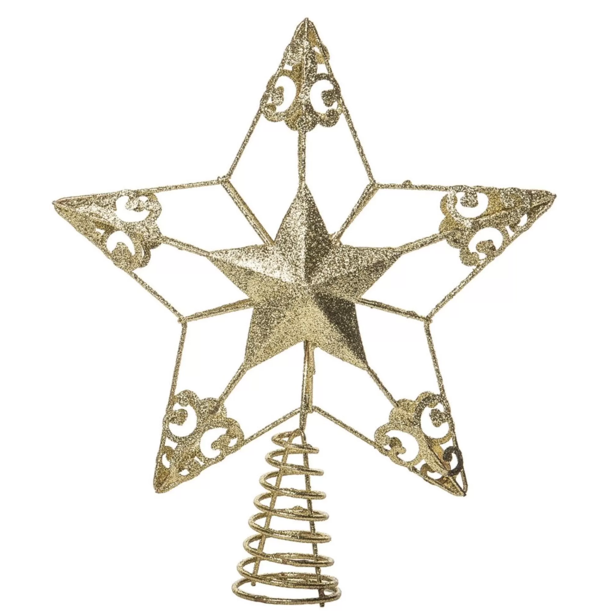 Sale 11" Gold Glitter Star Christmas Tree Topper, Unlit Stars