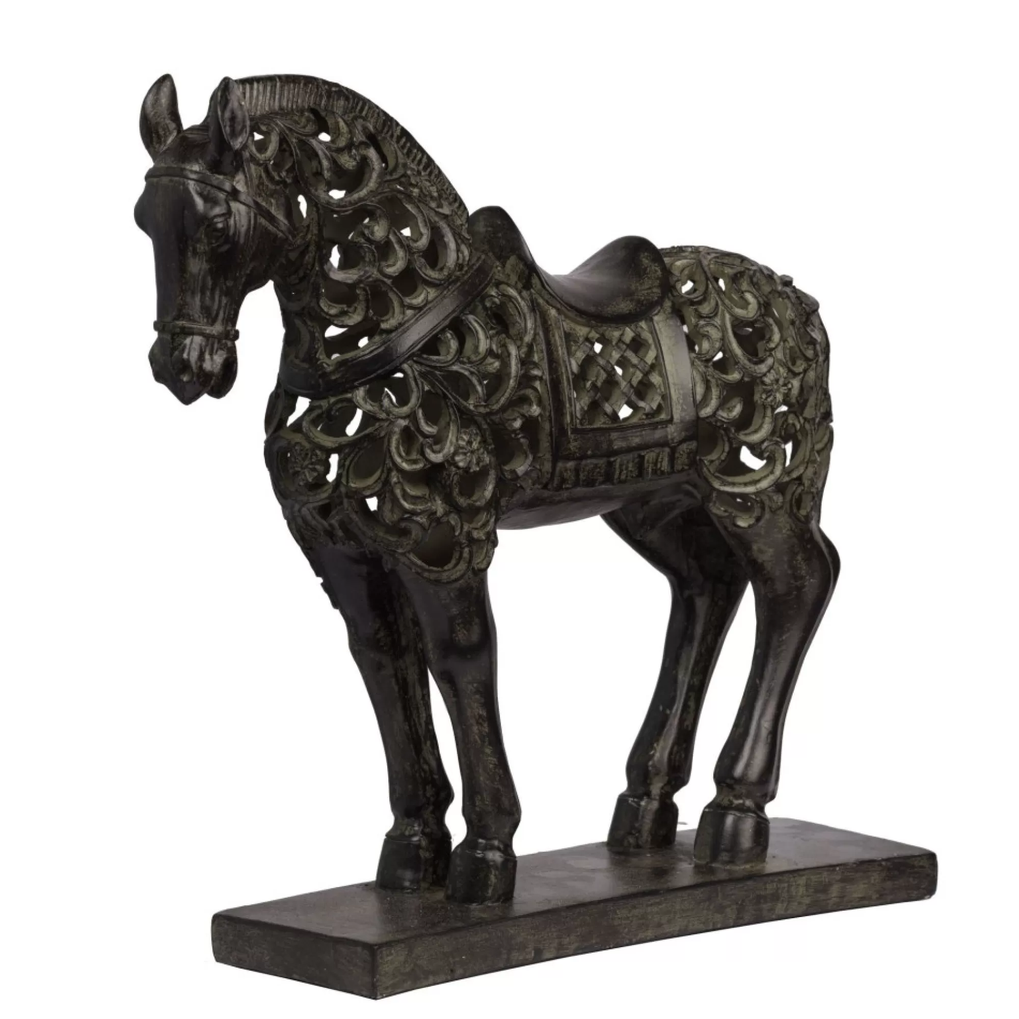 New 12.25" Bronze Antique Regal Pose Horse Figurine Statue Finials