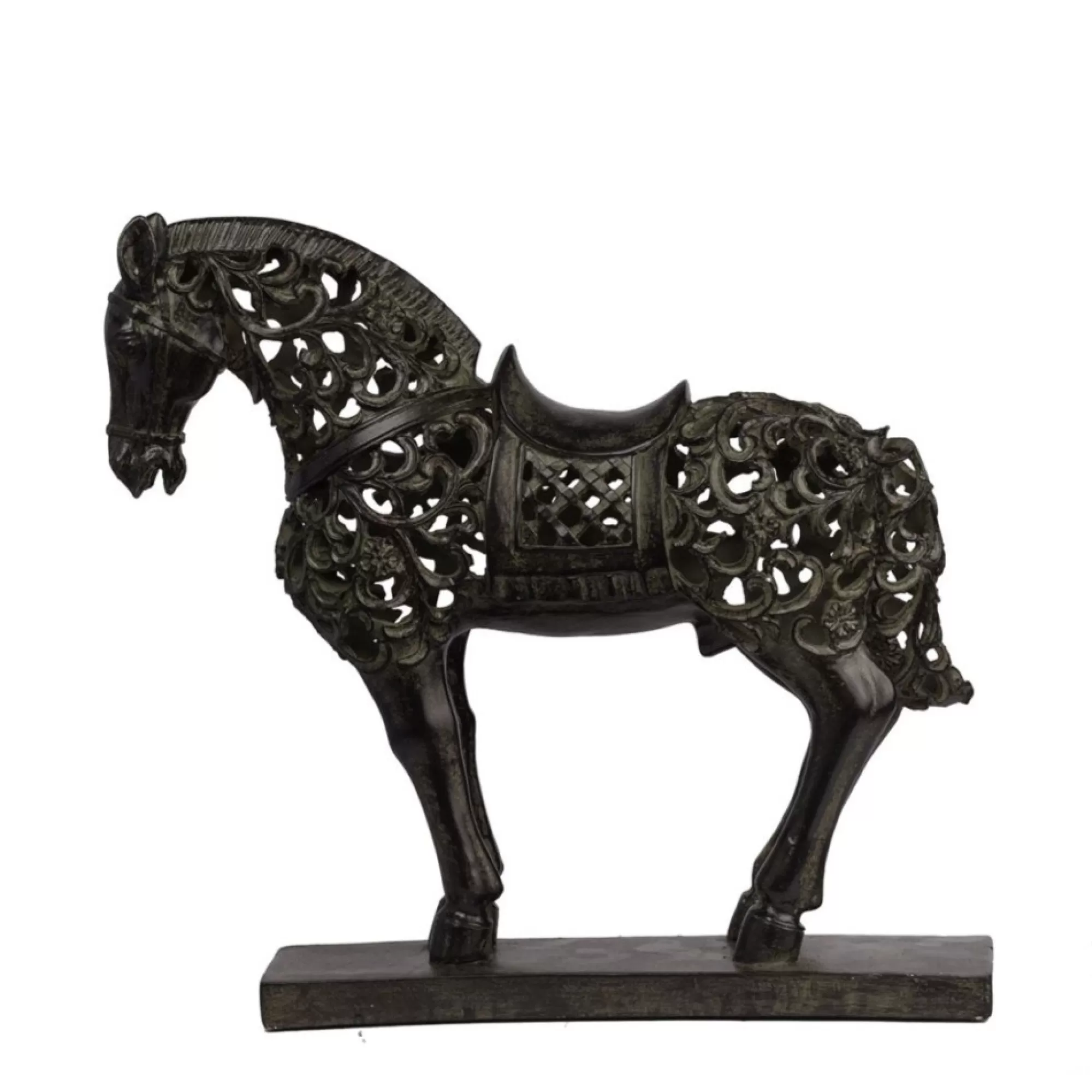 New 12.25" Bronze Antique Regal Pose Horse Figurine Statue Finials