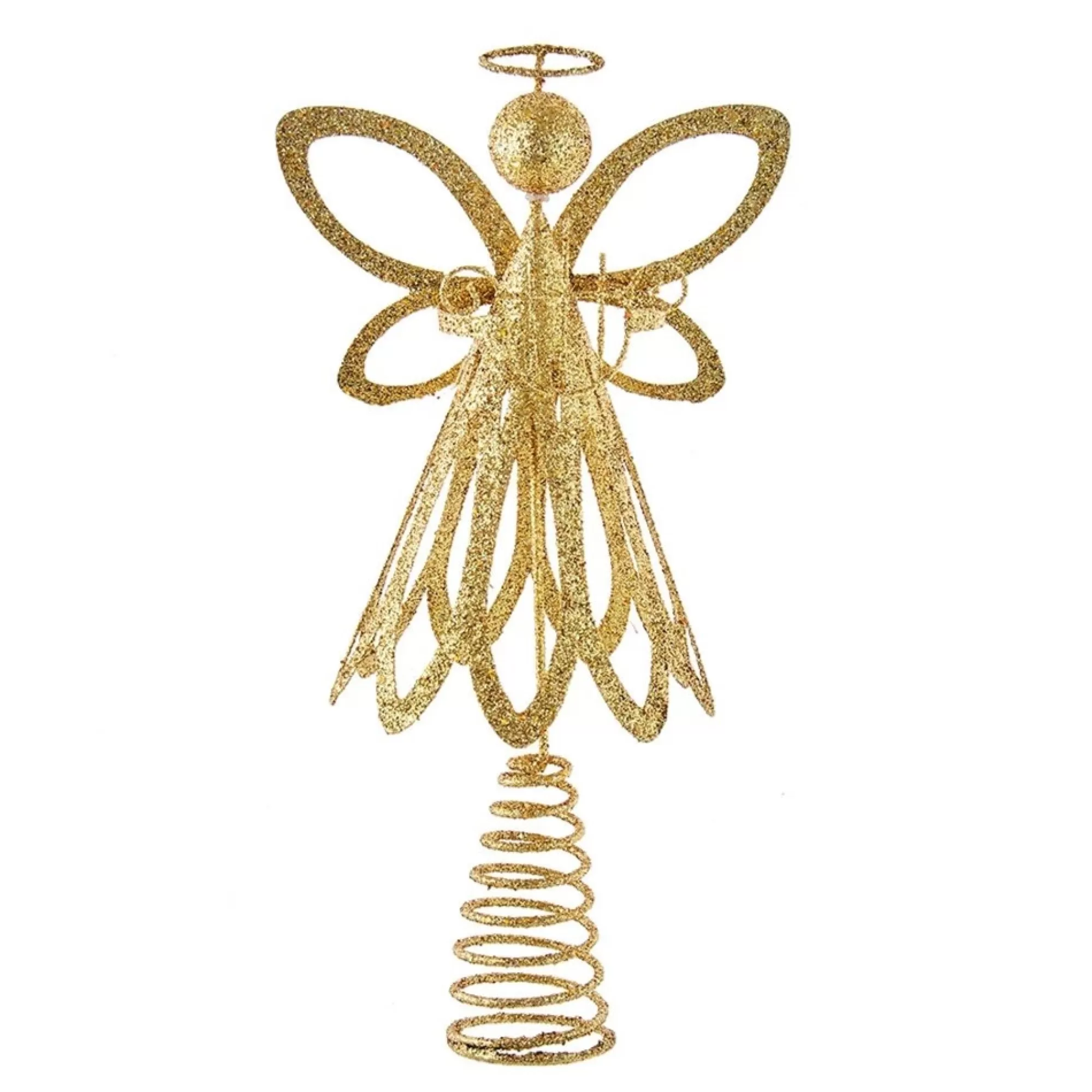 Store 12.75" Gold Glittered Angel Christmas Tree Topper, Unlit Angels