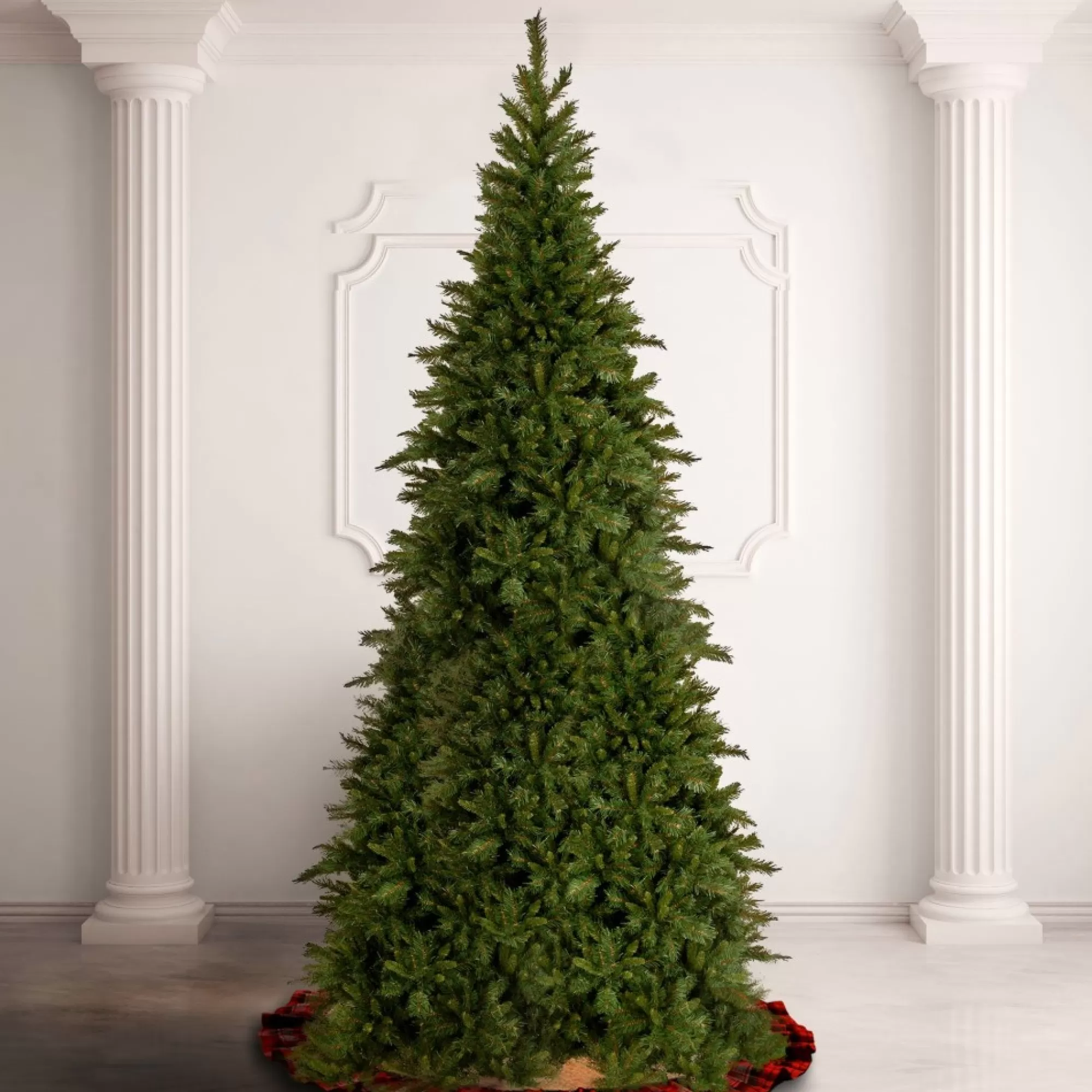 Best Sale 12' Slim Tiffany Fir Artificial Christmas Tree, Unlit Unlit