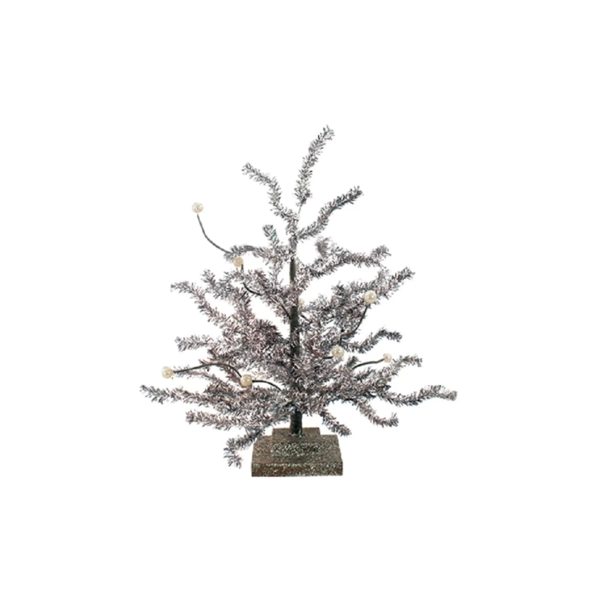 Store 12" Small Artificial Silver Tinsel Christmas Tree - Unlit Unlit