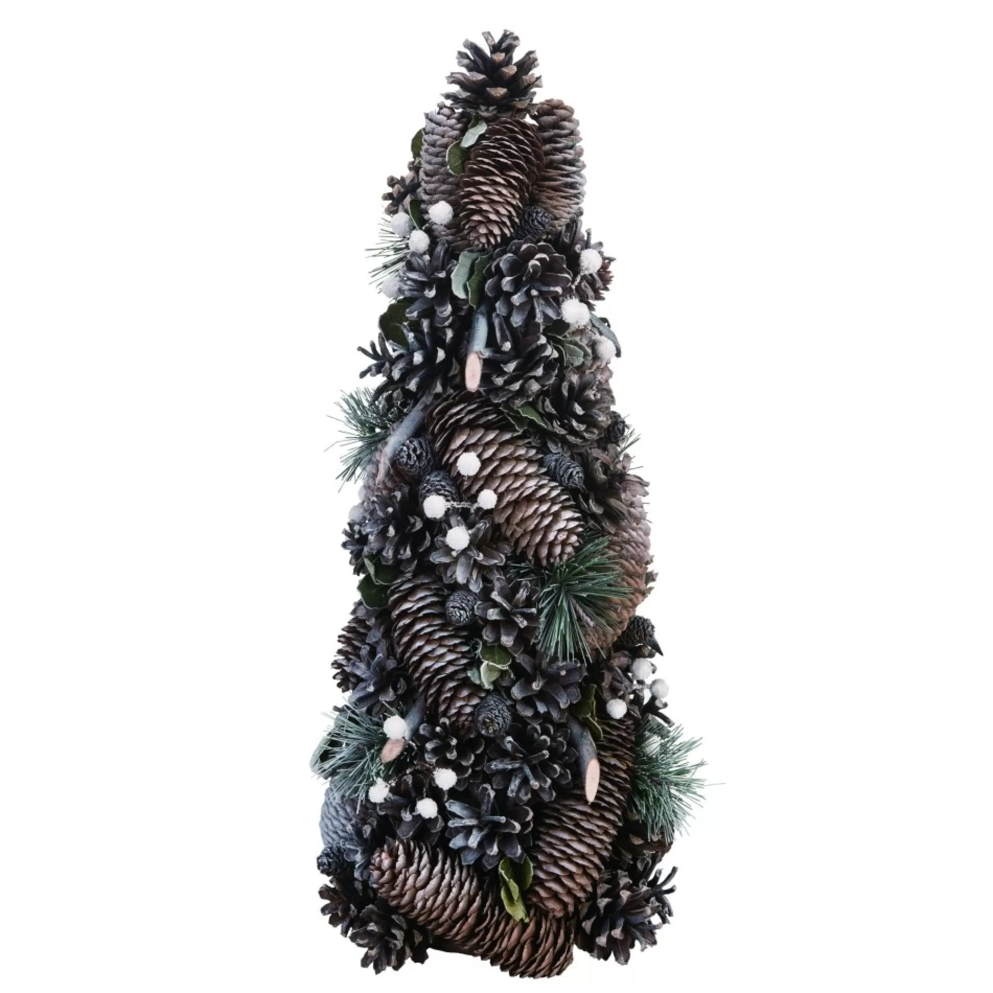 Store 1.4' Pinecone Christmas Natural With Green Accent Tree - Unlit Unlit