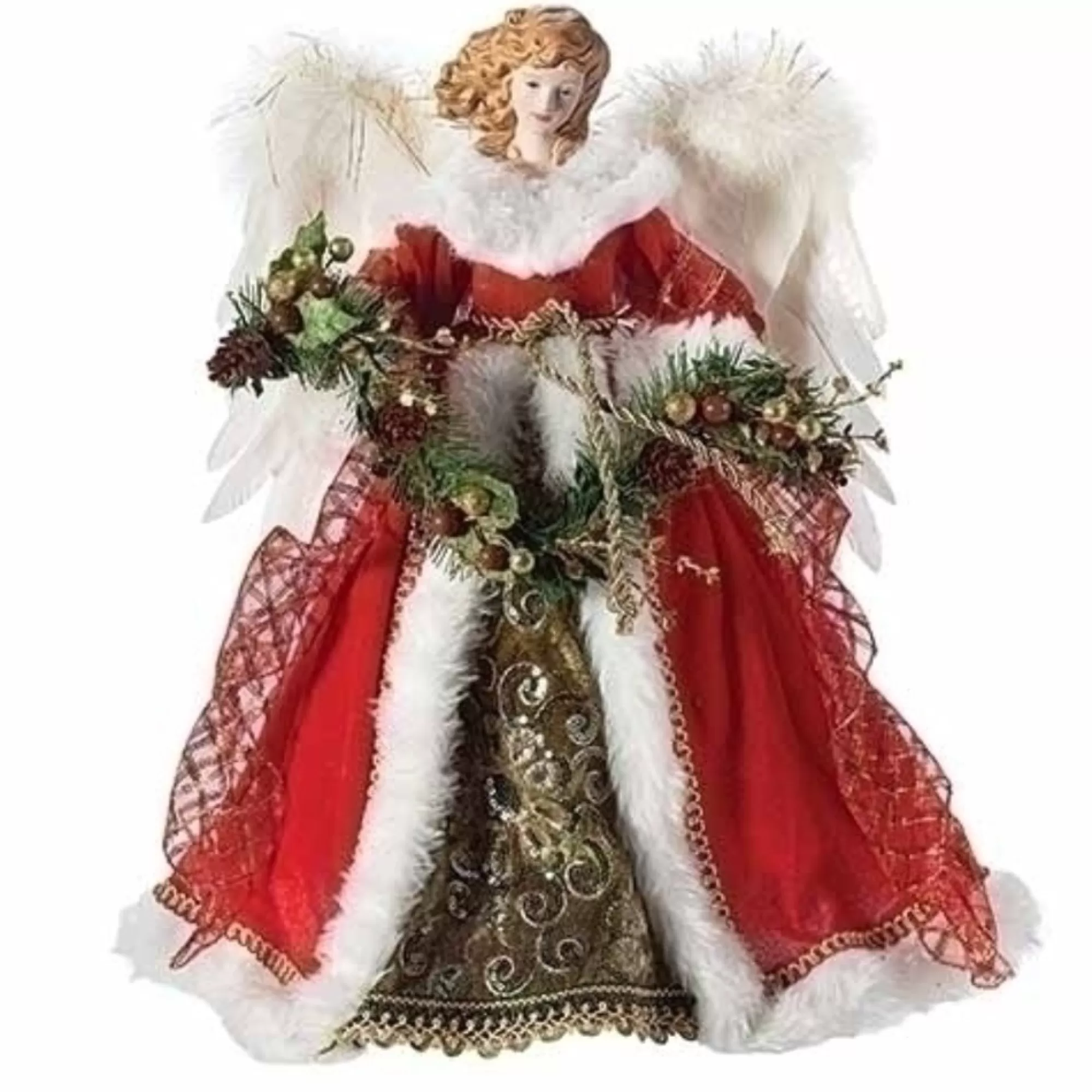 Shop 16.5" Red And White Angel Christmas Tree Topper, Unlit Angels