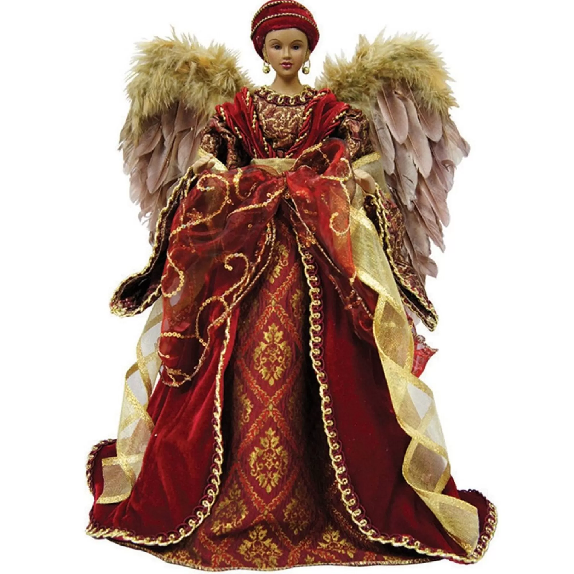 Best 16" African American Angel Christmas Tree Topper, Unlit Angels