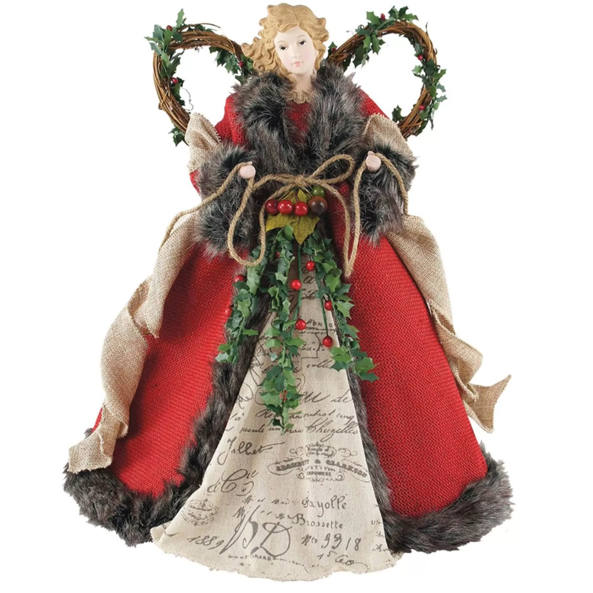 Shop 16" Homespun Angel Christmas Tree Topper, Unlit Angels