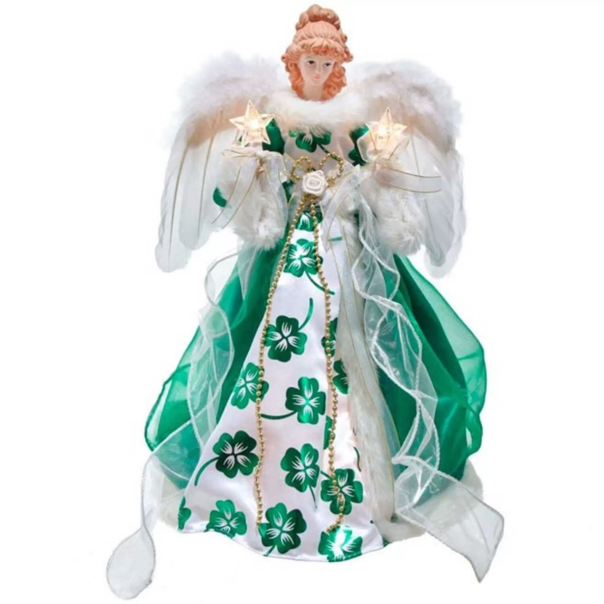 Best 16" Lighted Irish Angel Christmas Tree Topper Angels