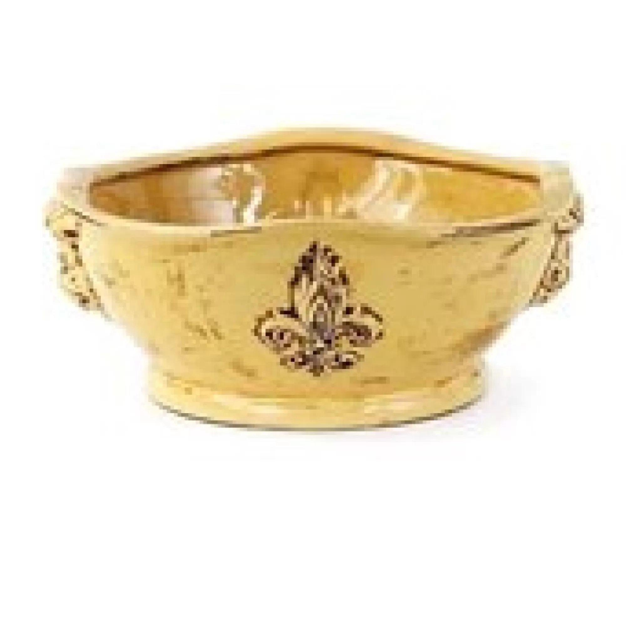 Online 16" Tuscan Style Fruit Bowl Centerpiece With Fleur-De-Lis Design Real Tree Stands