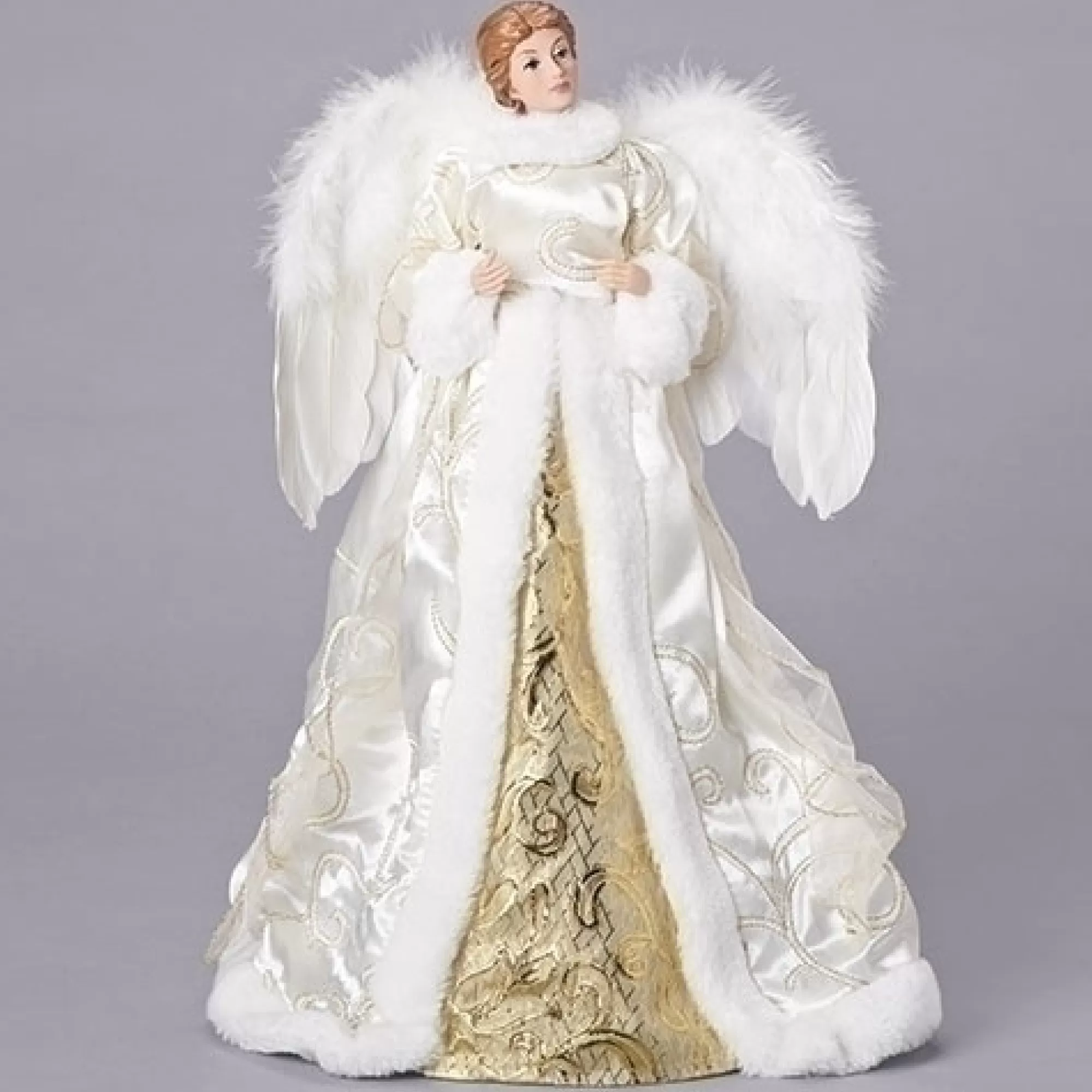 Cheap 17.5" Gold And White Angel Christmas Tree Topper Angels