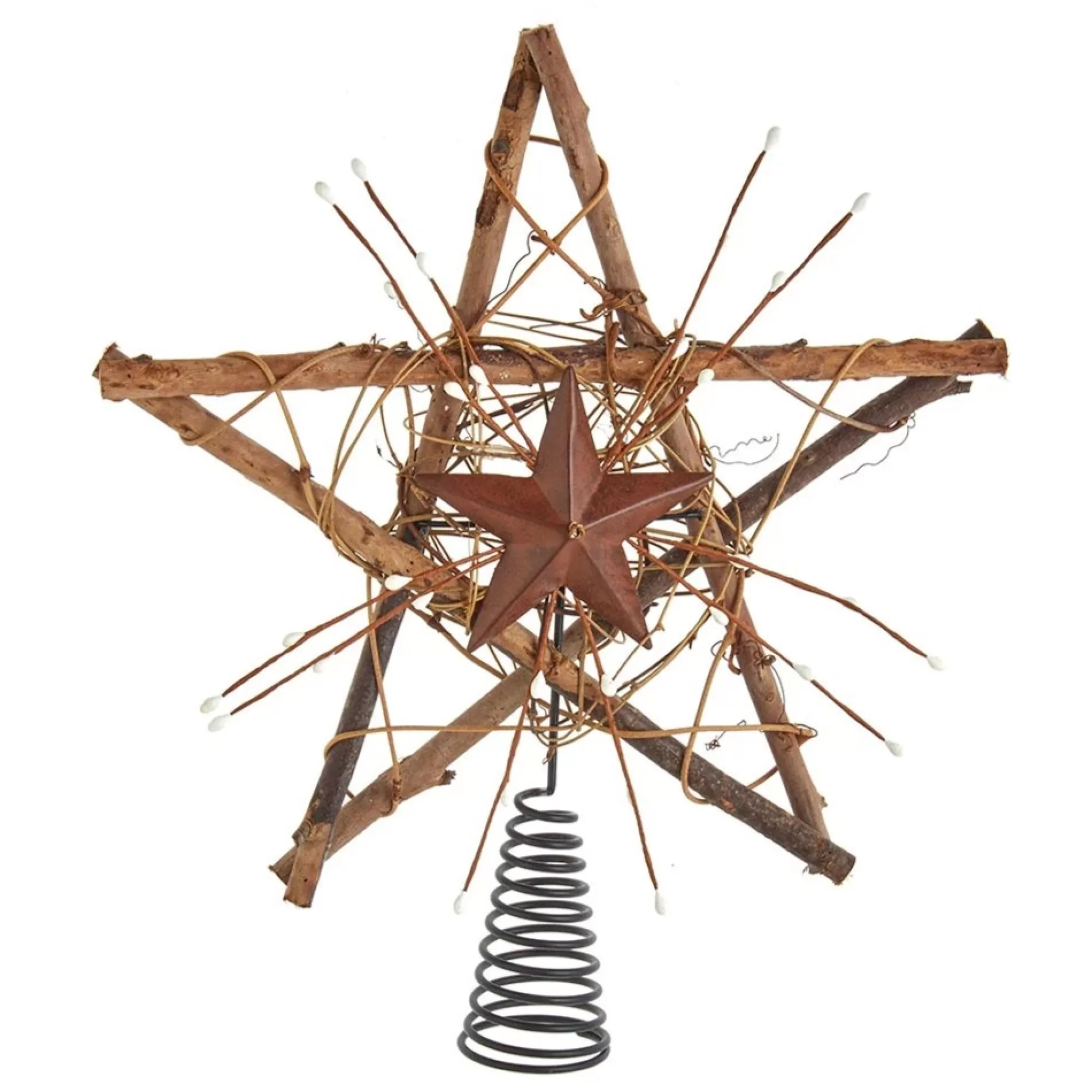 Discount 20" Brown Rattan Star Christmas Tree Topper, Unlit Stars