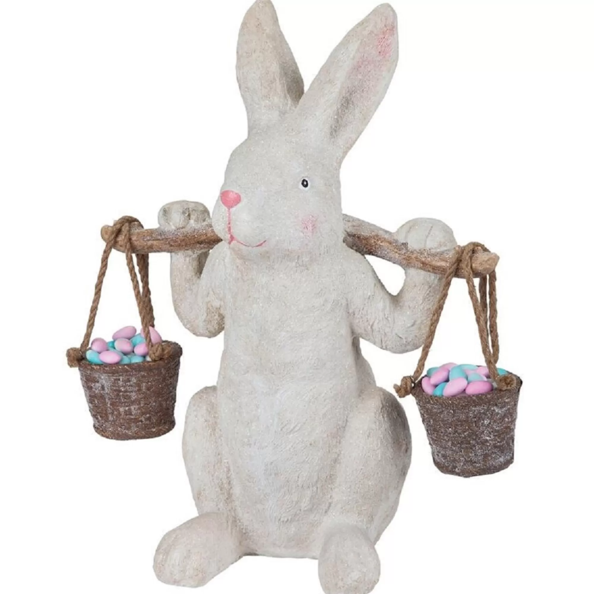 Shop 20" Indoor/Outdoor Easter Bunny Holding Buckets Statue Finials