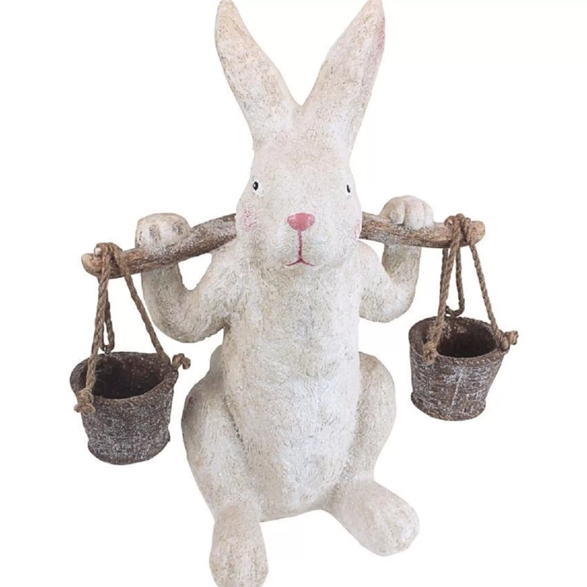 Shop 20" Indoor/Outdoor Easter Bunny Holding Buckets Statue Finials