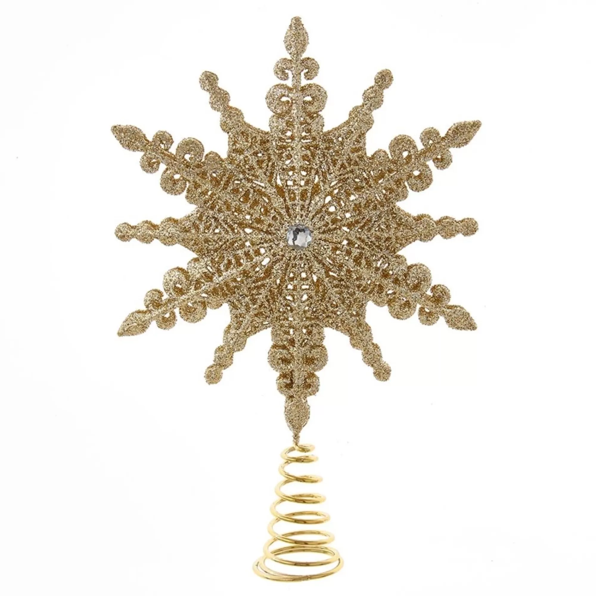 Clearance 22" Gold Snowflake Christmas Tree Topper, Unlit Stars