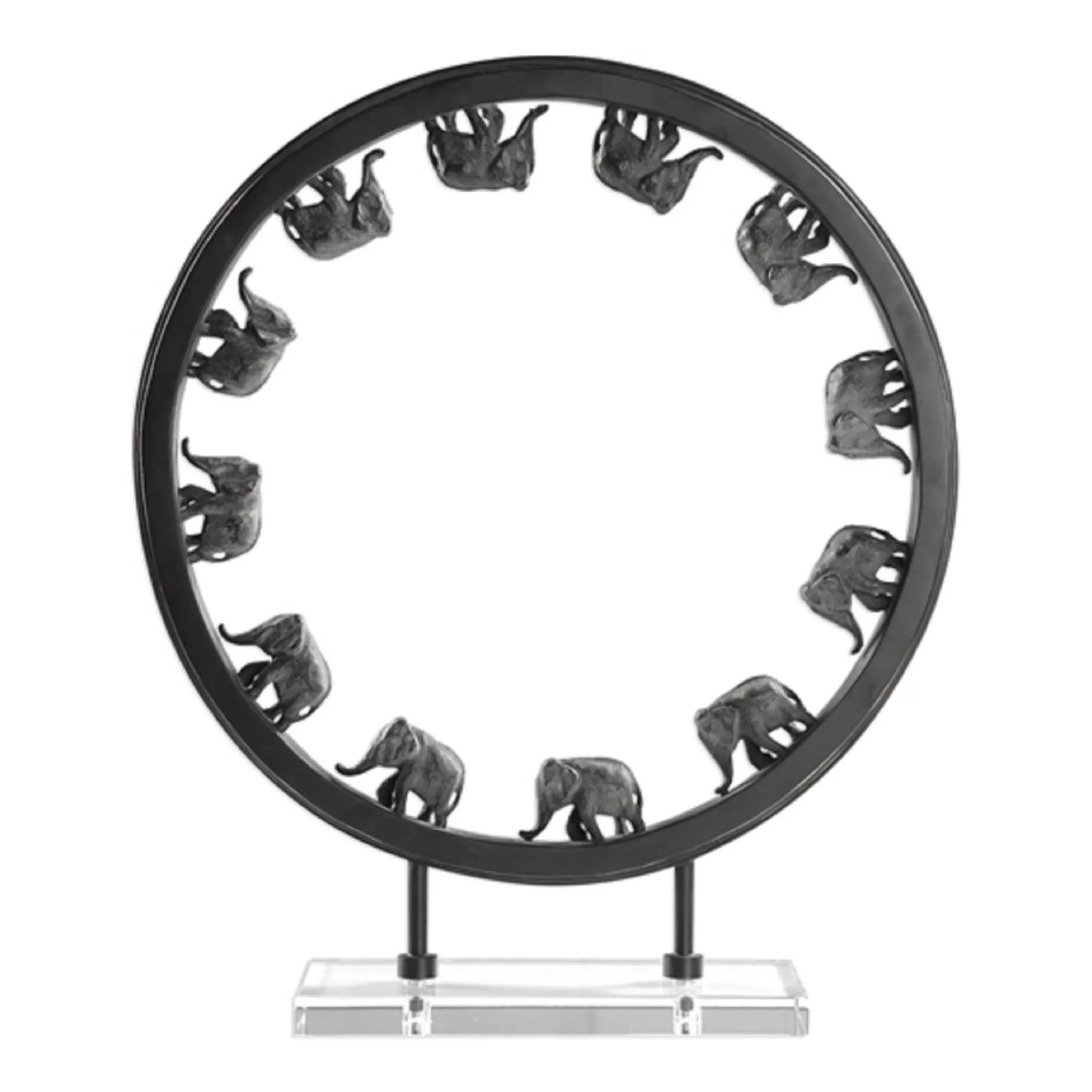 Clearance 23" Dark Bronze Elephant Walk Sculpture Finials