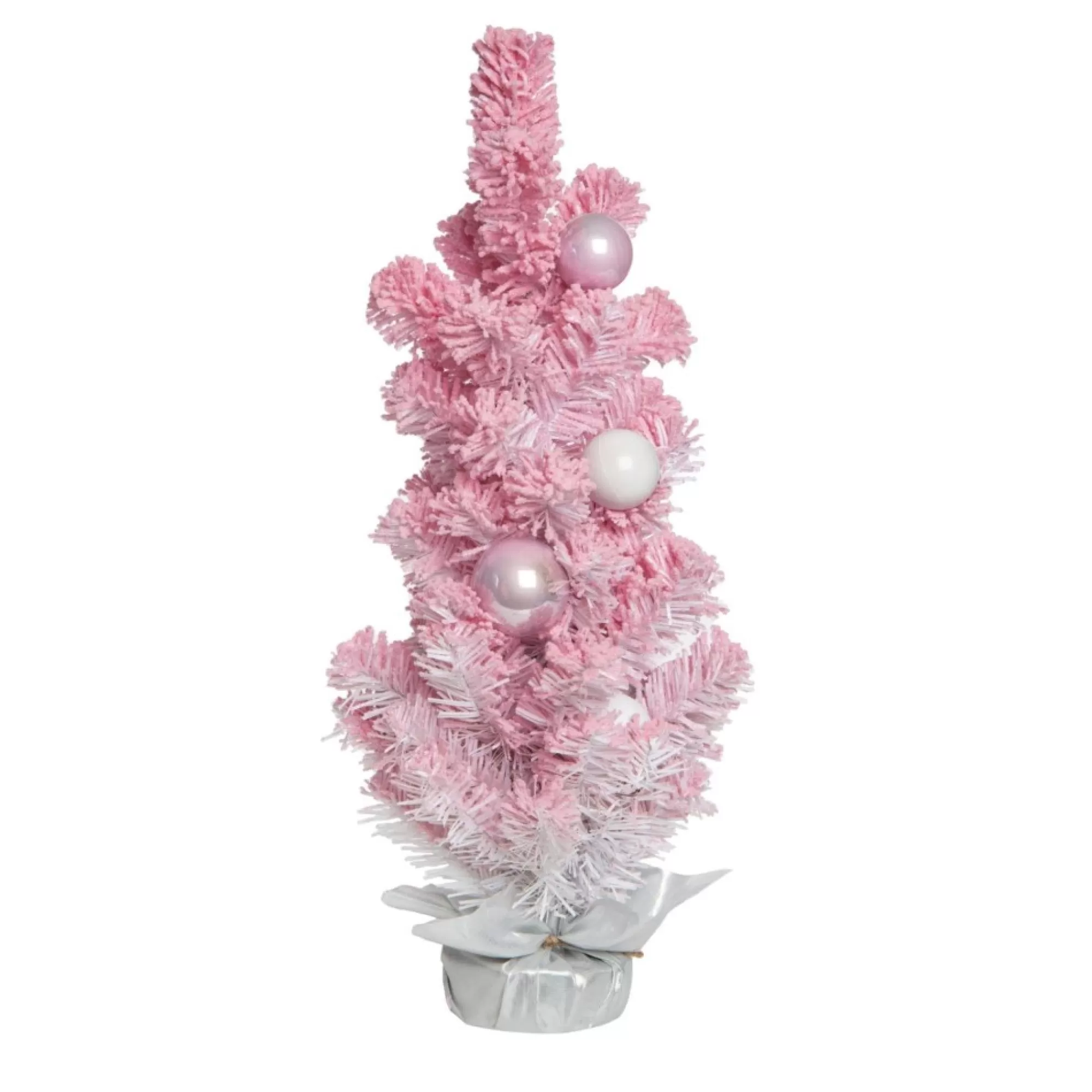 Clearance 24" Pink Potted Artificial Christmas Celebration Tree, Unlit Unlit