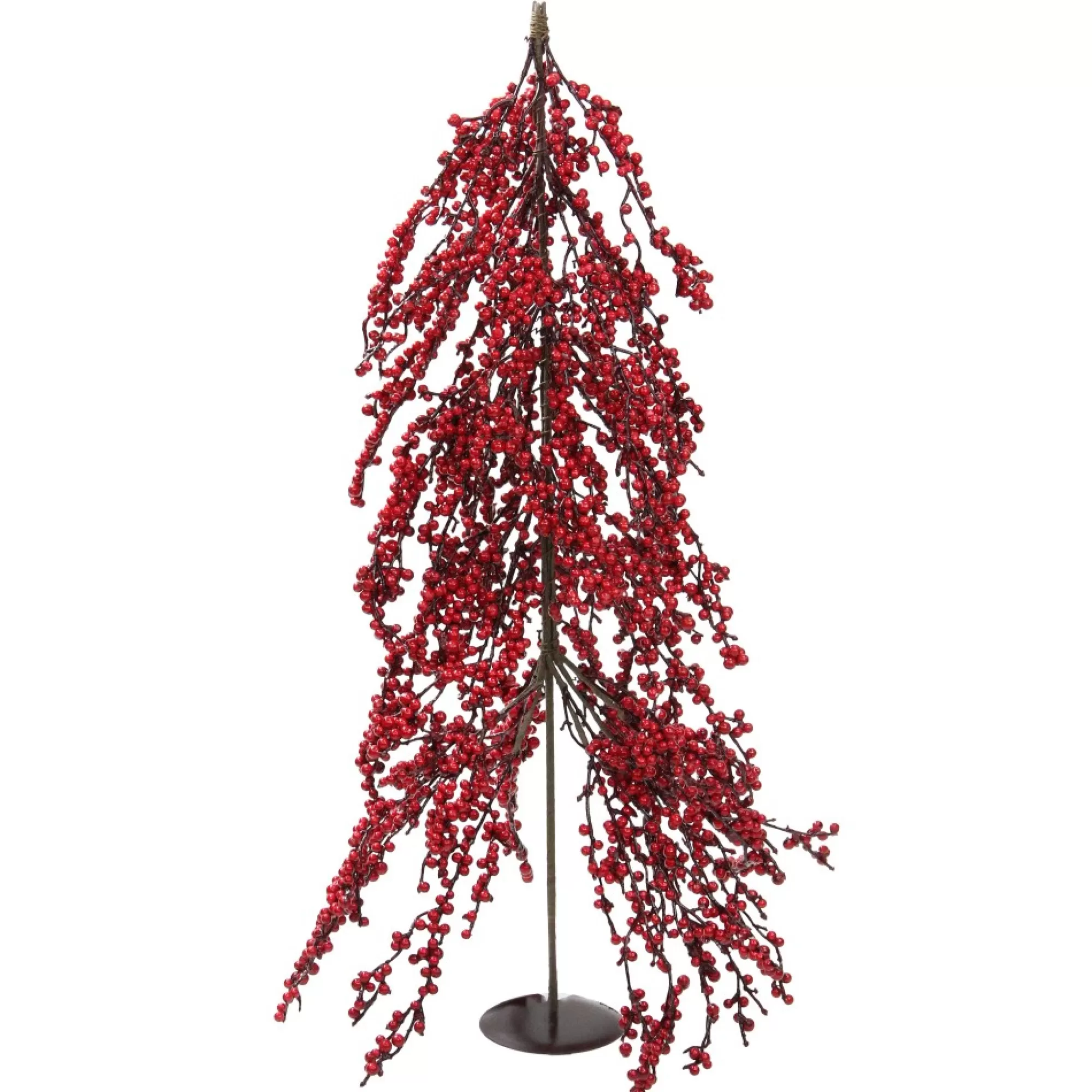 Hot 2.5' Red Berries Artificial Upside Down Christmas Tree - Unlit Upside Down