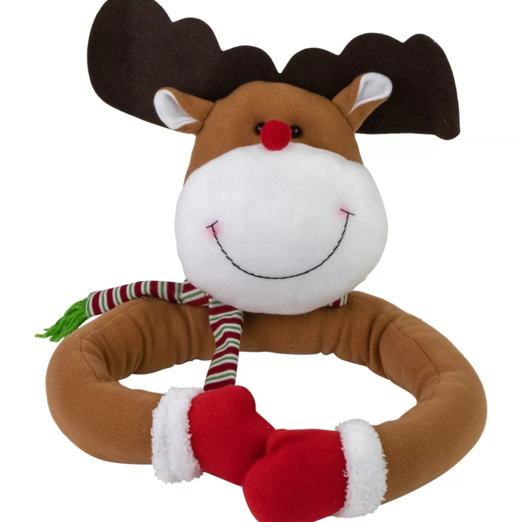 New 26" Plush Reindeer Christmas Tree Topper, Unlit Stars