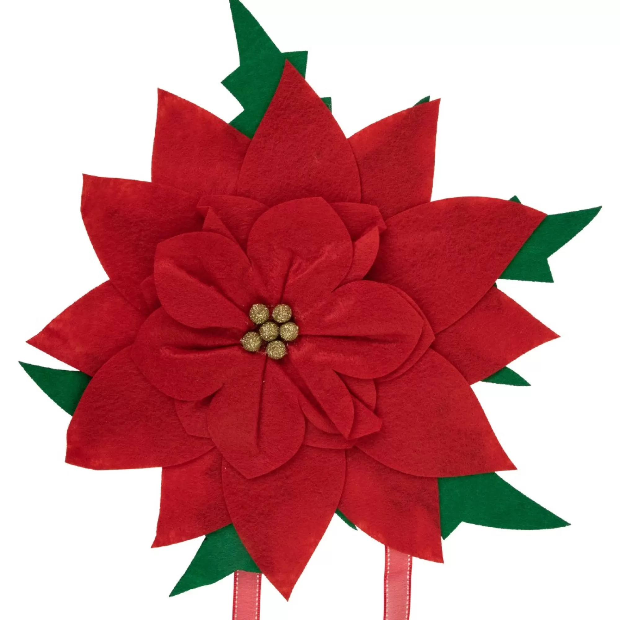 Best 29" Red Poinsettia Tie-On Christmas Tree Topper, Unlit Stars