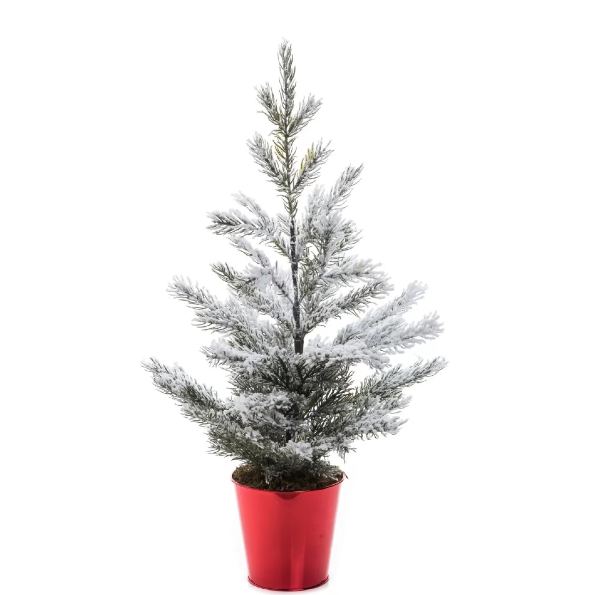 Cheap 2' Green And Red Artificial Christmas Snowy Tree - Unlit Unlit