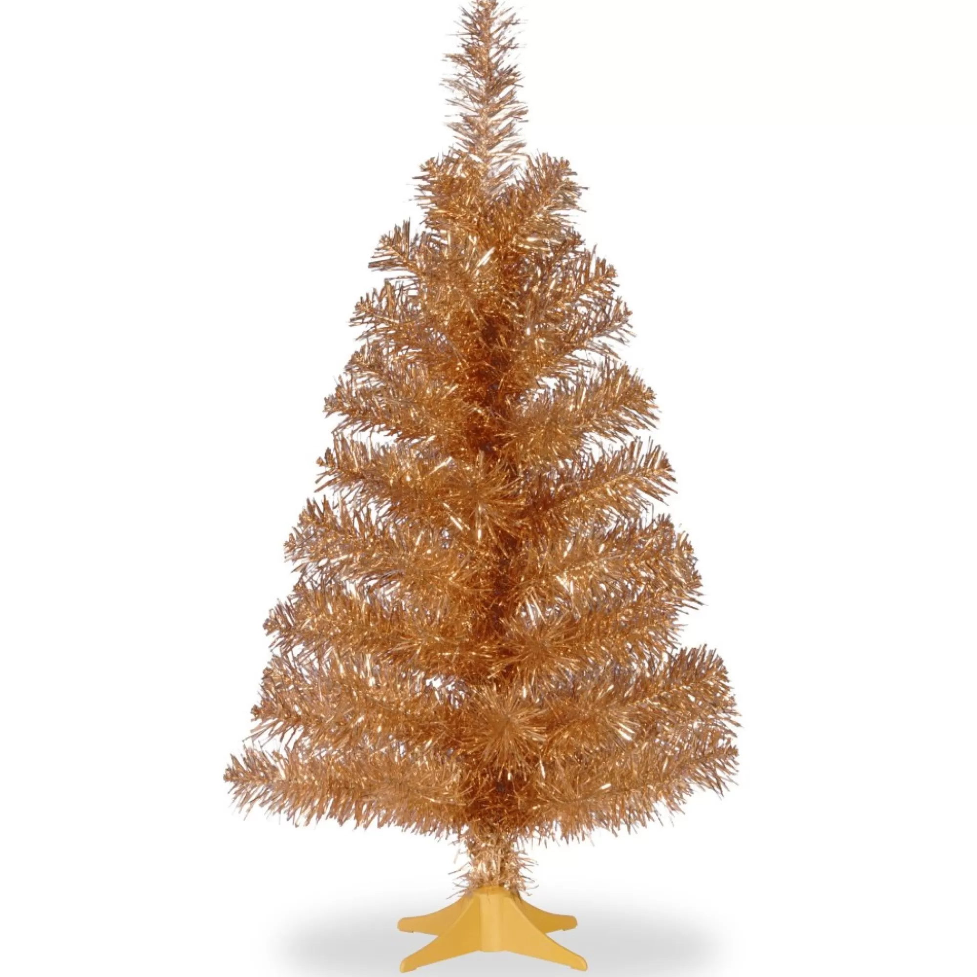 Hot 3' Champagne Gold Tinsel Artificial Christmas Tree, Unlit Unlit