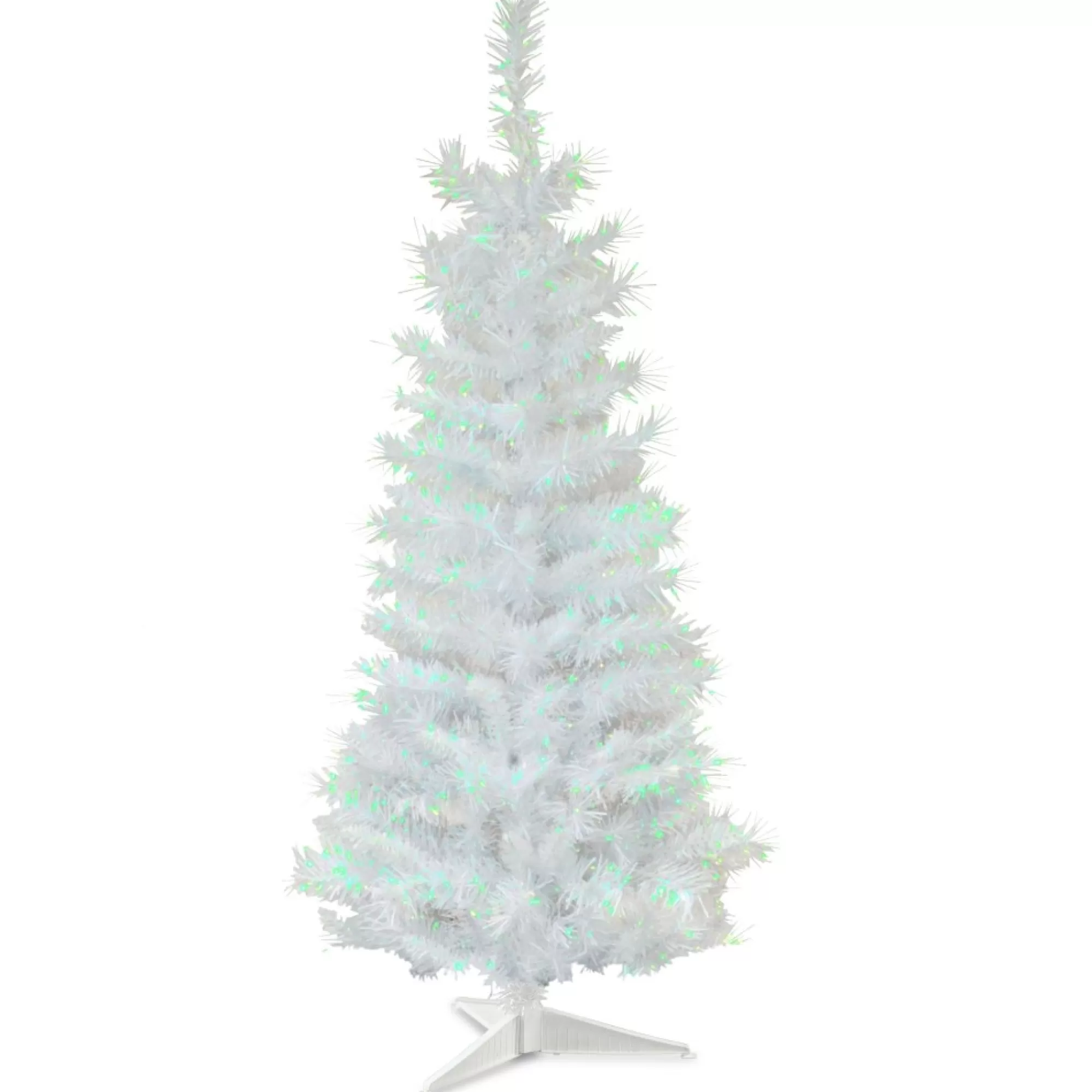 Cheap 3' Iridescent White Pine Tinsel Artificial Christmas Tree, Unlit Unlit