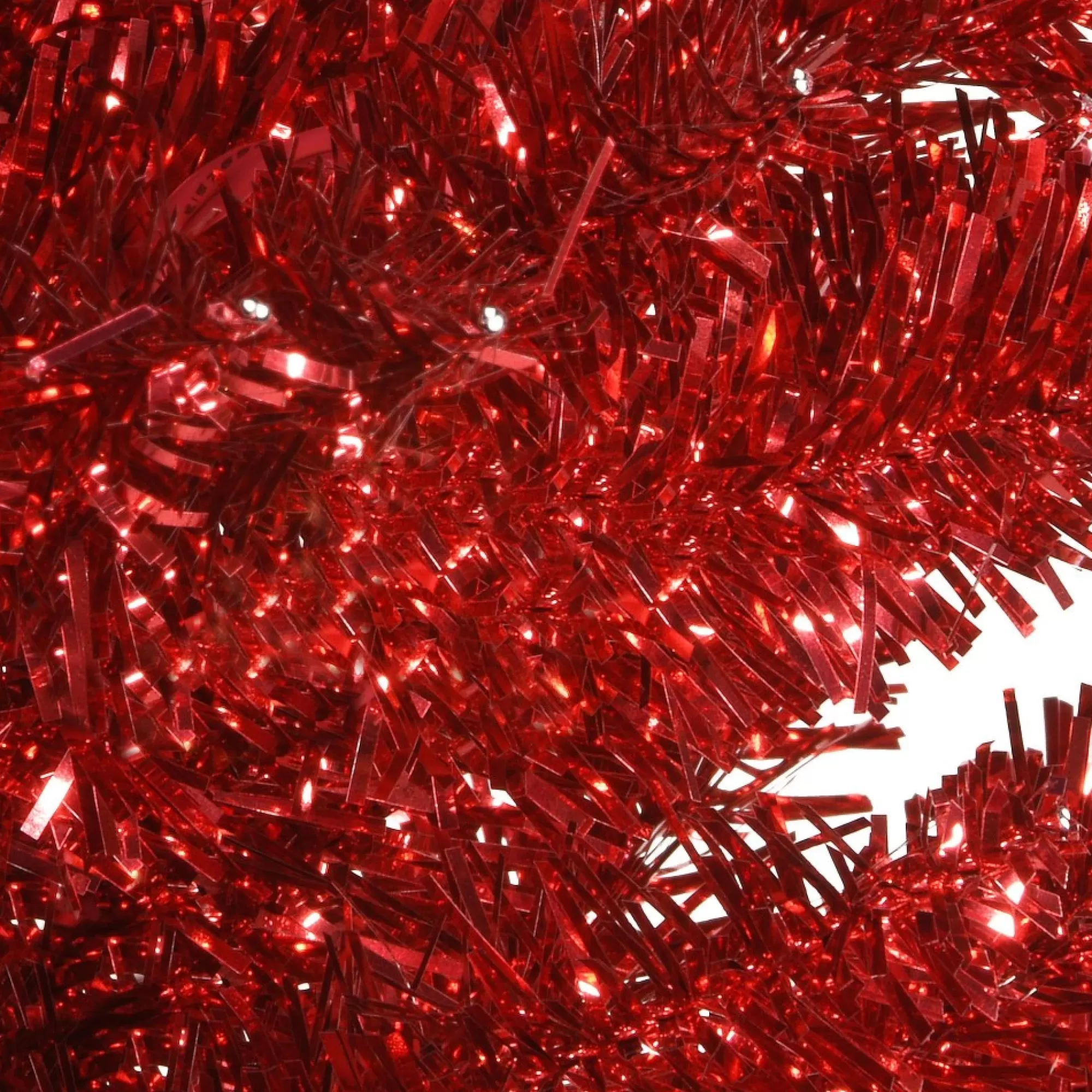 Online 3' Medium Red Pine Tinsel Artificial Christmas Tree - Unlit Unlit