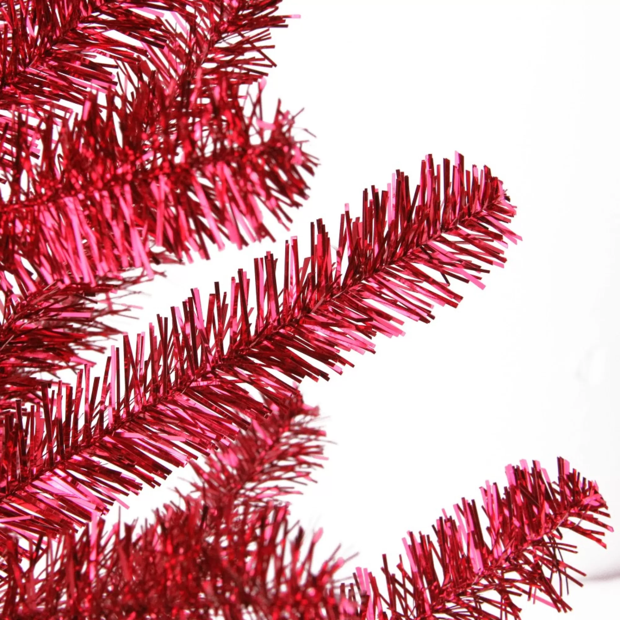 Clearance 3' Medium Red Tinsel Twig Artificial Christmas Tree, Unlit Unlit