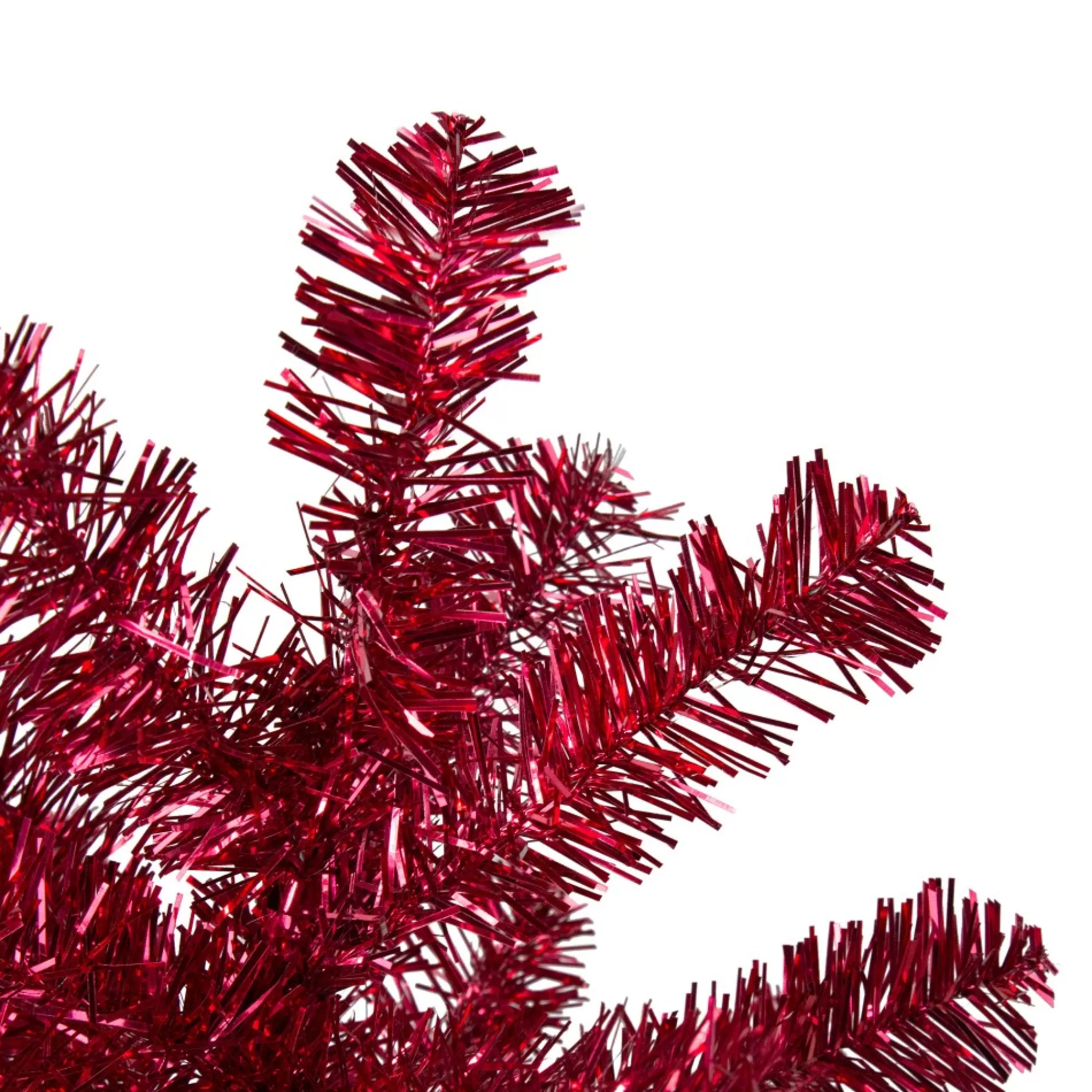 New 3' Metallic Crimson Tinsel Artificial Christmas Tree - Unlit Unlit