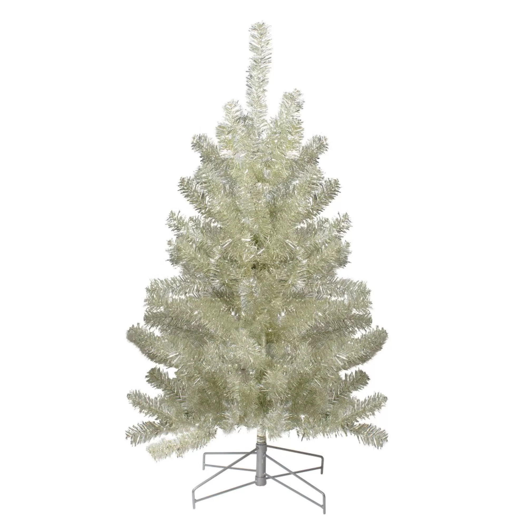 Hot 3' Metallic Platinum Artificial Tinsel Christmas Tree - Unlit Unlit