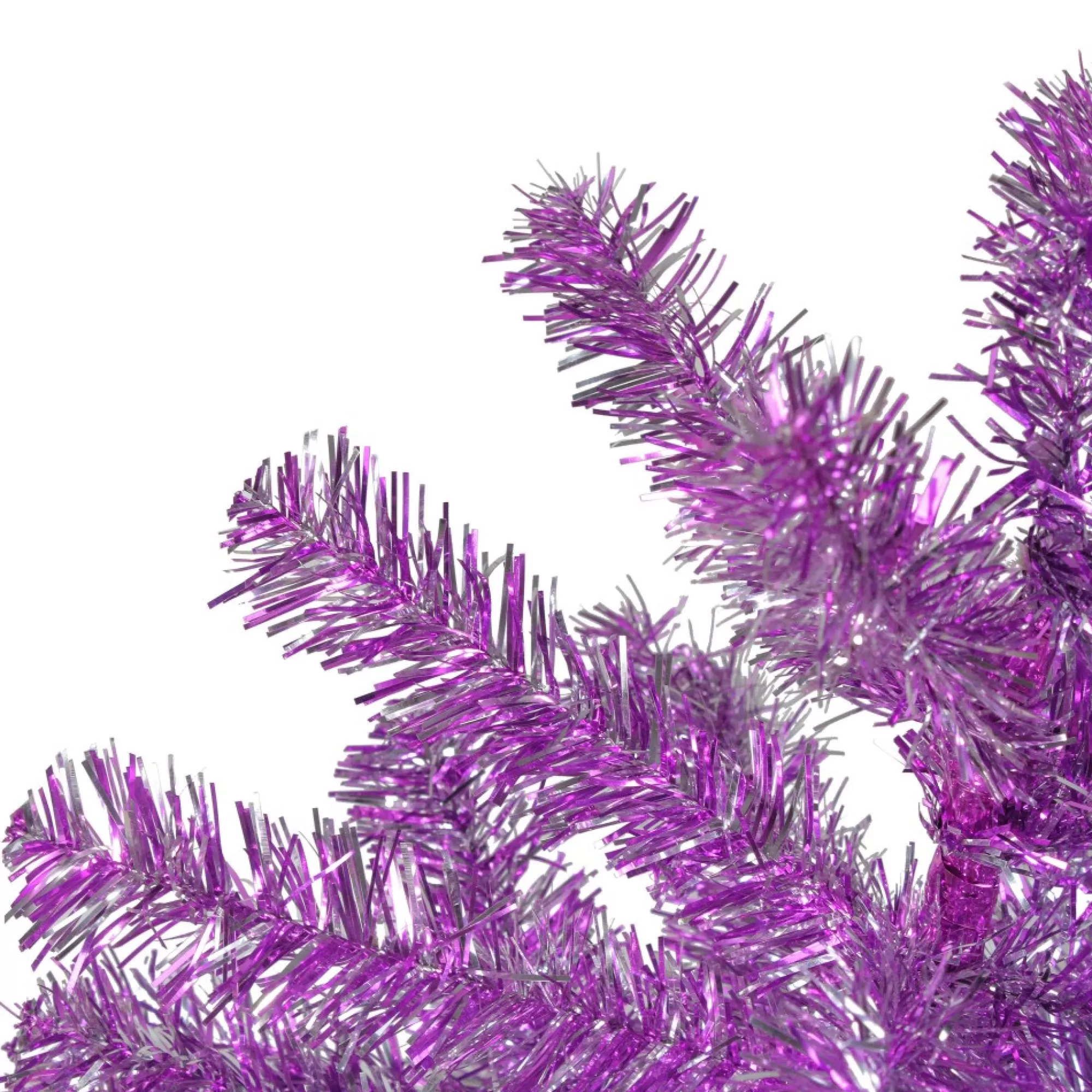 Outlet 3' Metallic Purple Tinsel Artificial Christmas Tree - Unlit Unlit