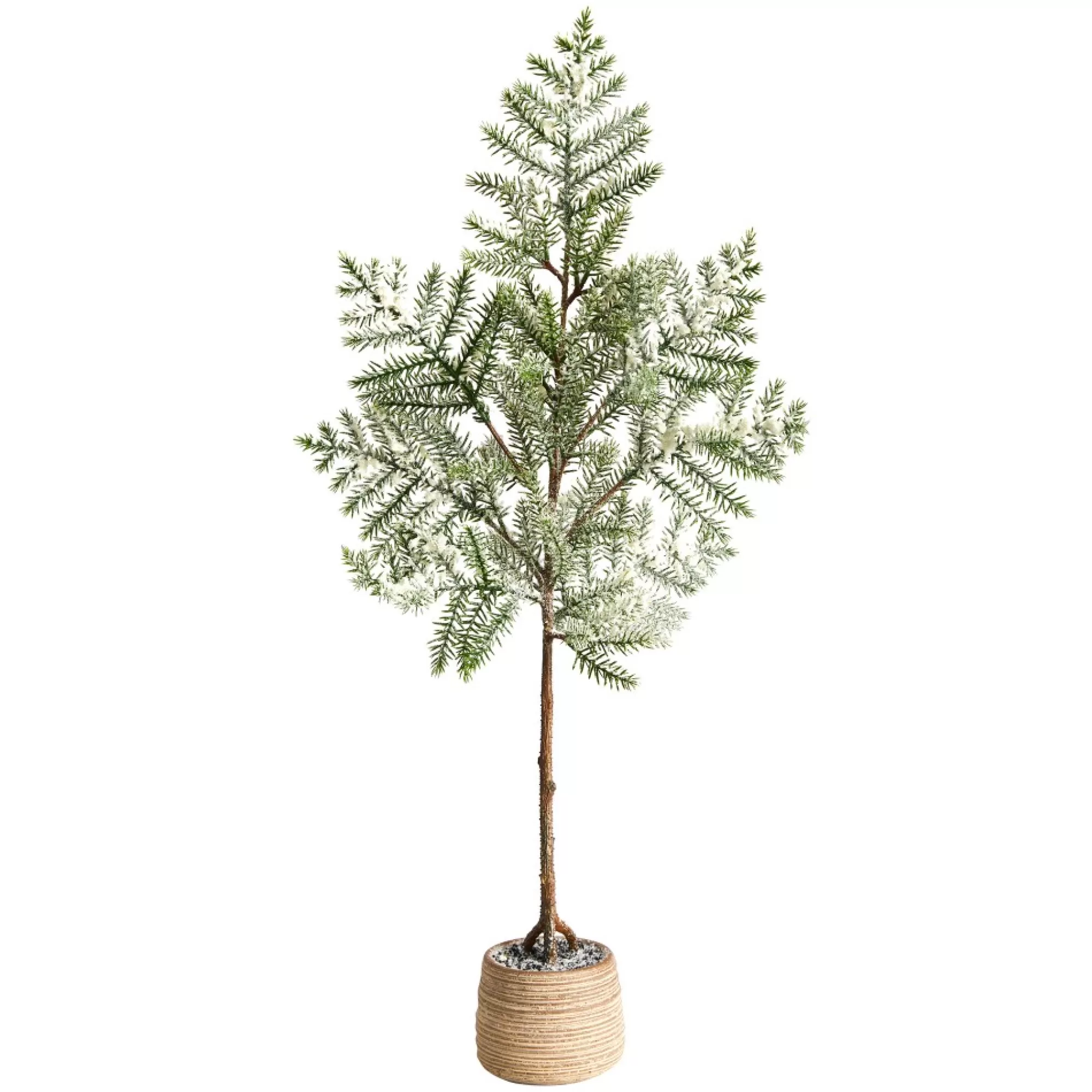 Cheap 3' Potted Frosted Pine Artificial Christmas Tree, Unlit Unlit