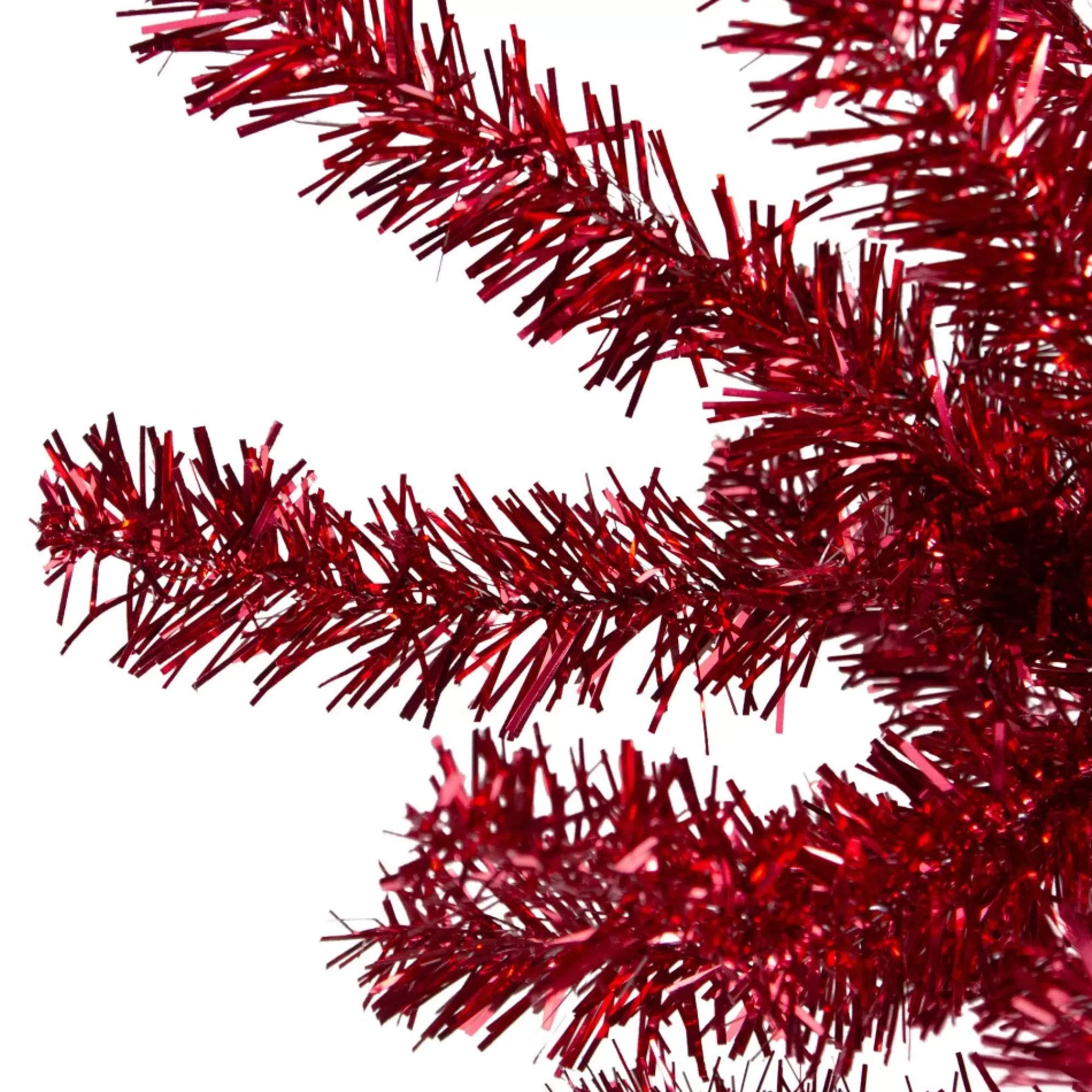 Flash Sale 4.5' Metallic Red Tinsel Artificial Christmas Tree - Unlit Unlit