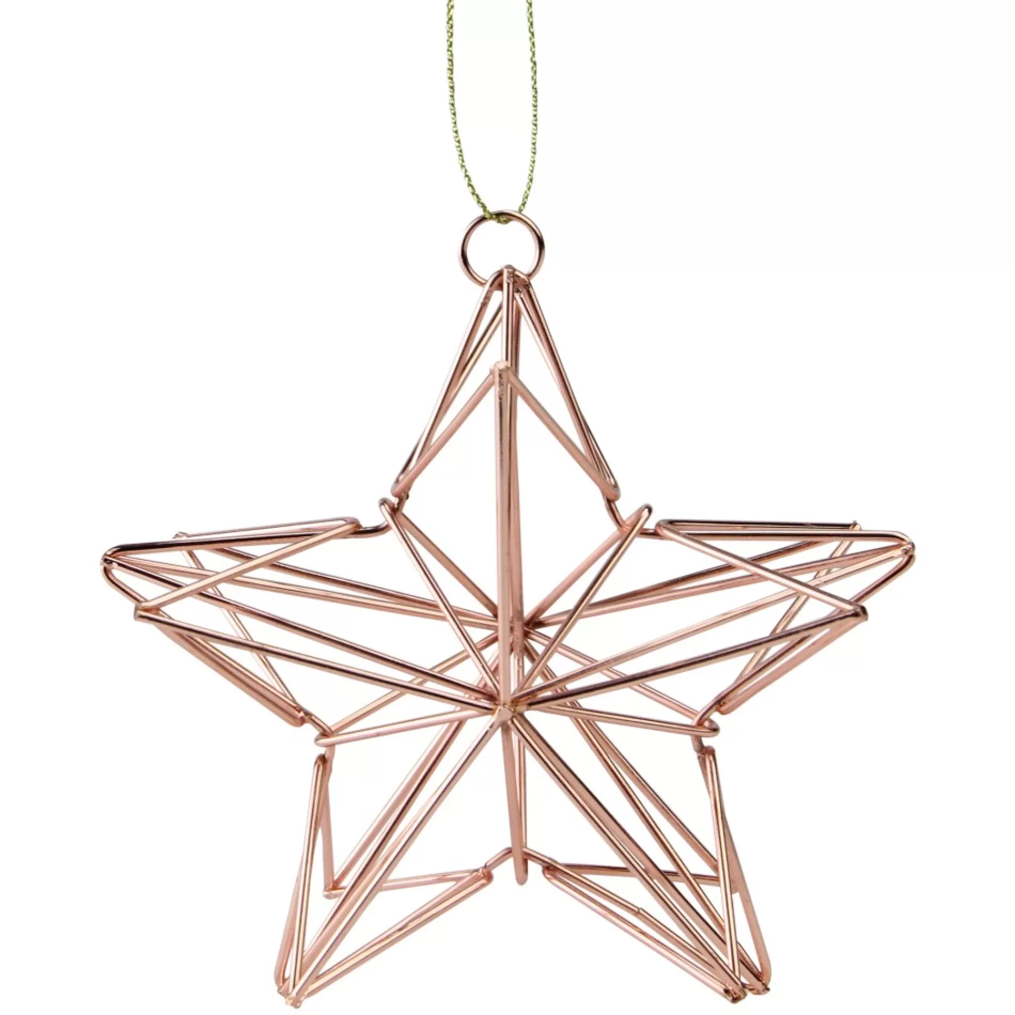 Outlet 4.5" Rose Gold Geometric Wire Star Christmas Ornament Stars