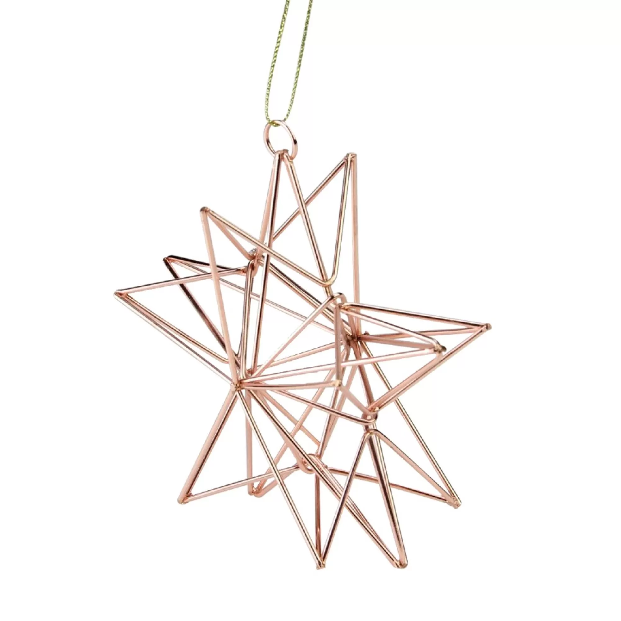 Outlet 4.5" Rose Gold Geometric Wire Star Christmas Ornament Stars