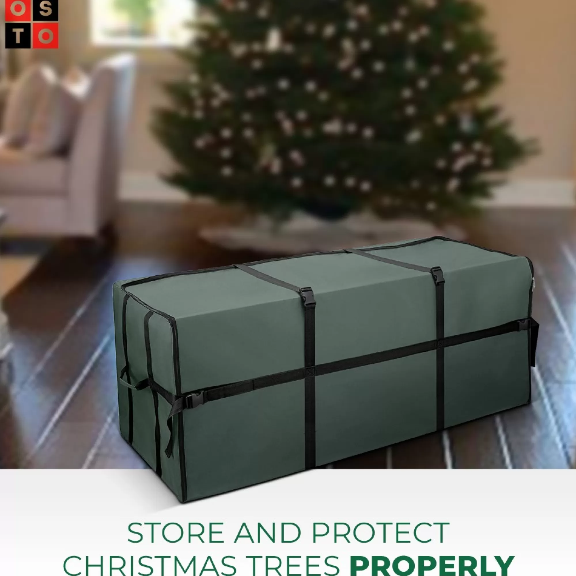 Store 48" Green Waterproof Artificial Christmas Tree Storage Bag Tree Storage