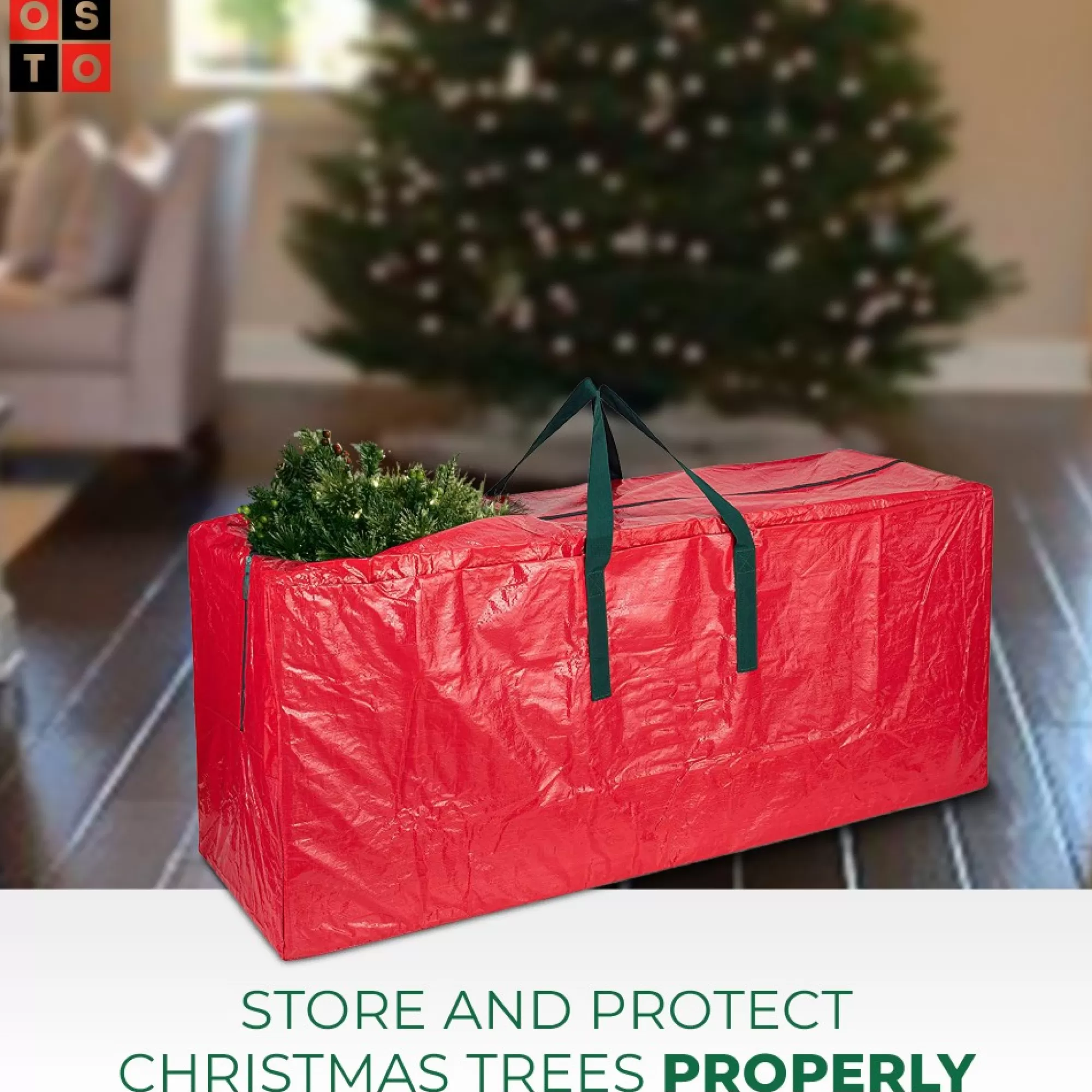 New 48" Red Waterproof Artificial Christmas Tree Storage Bag Tree Storage