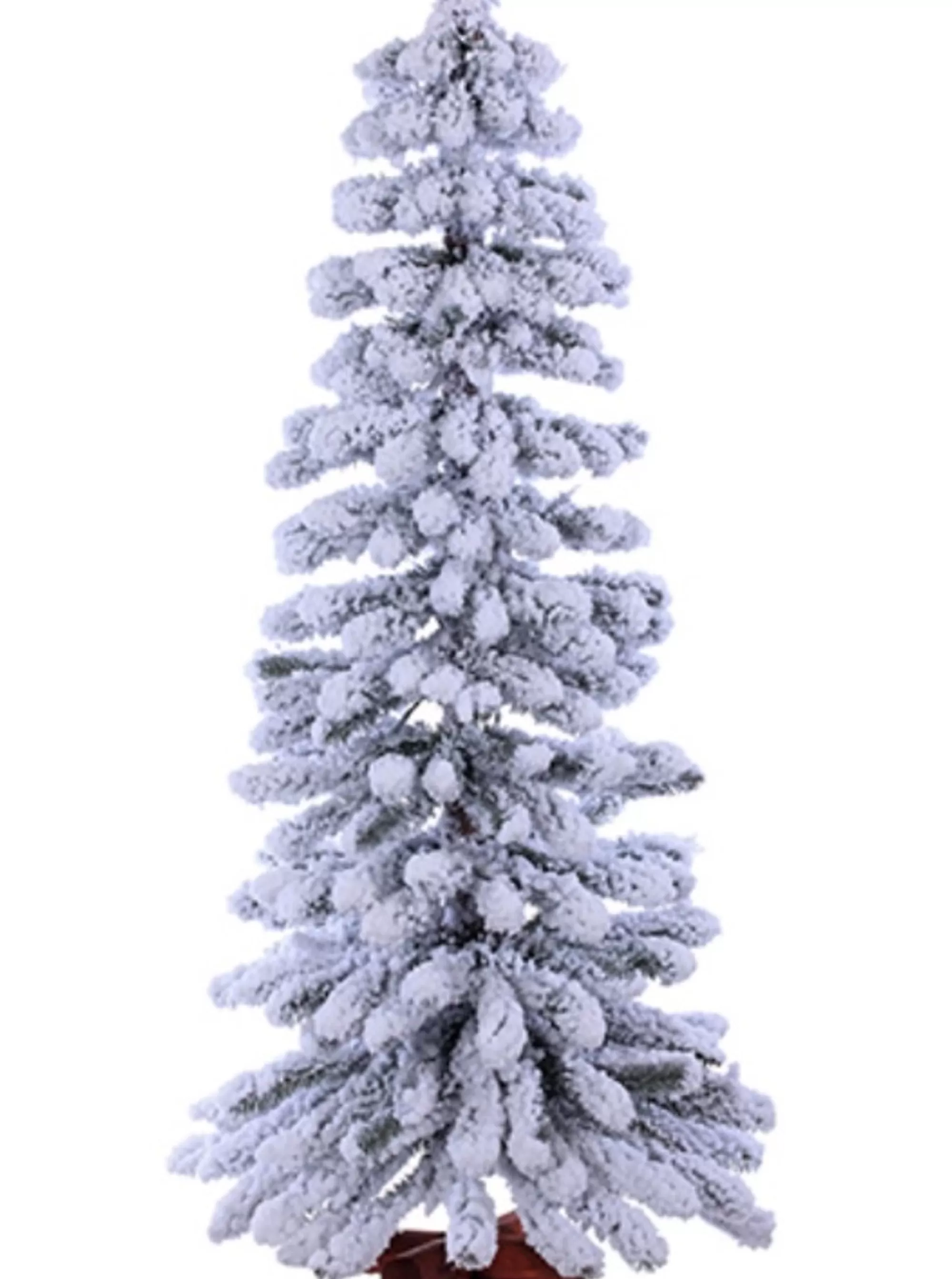 Sale 4' Flocked Winter Alpine Slim Artificial Christmas Tree, Unlit Unlit