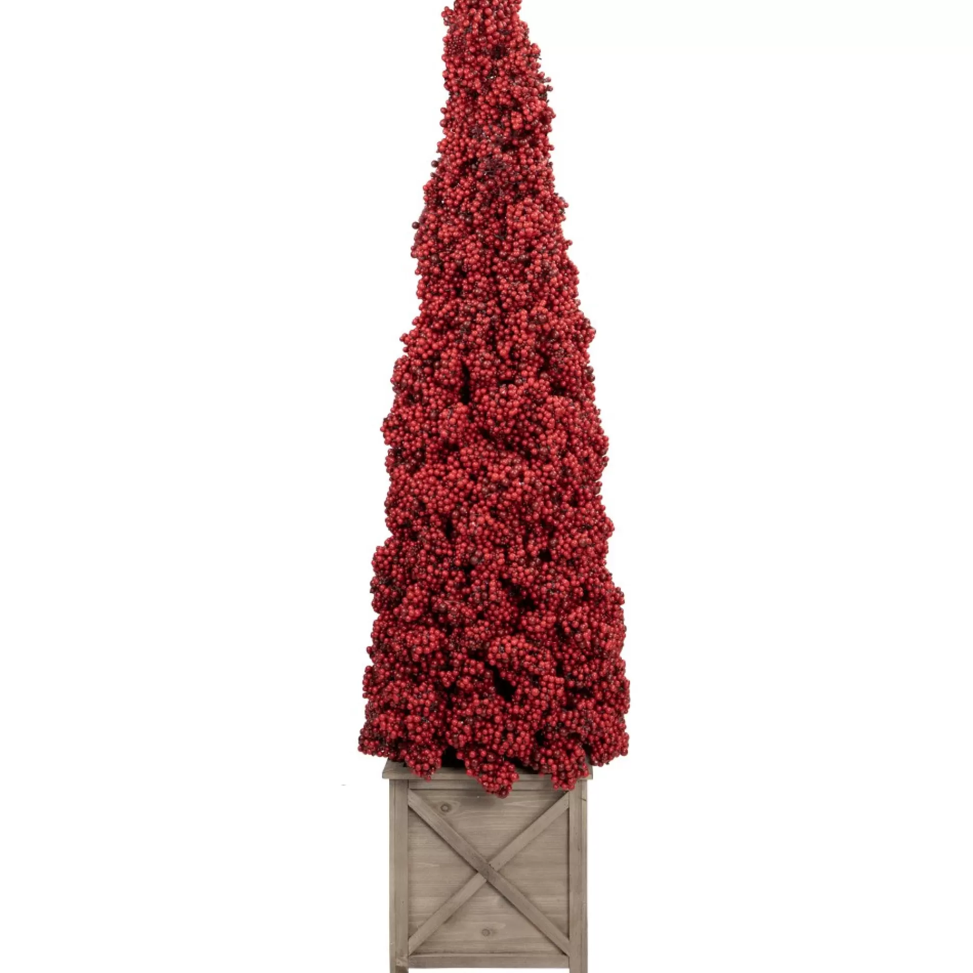 New 50" Red Berry Cone Potted Christmas Topiary Topiaries