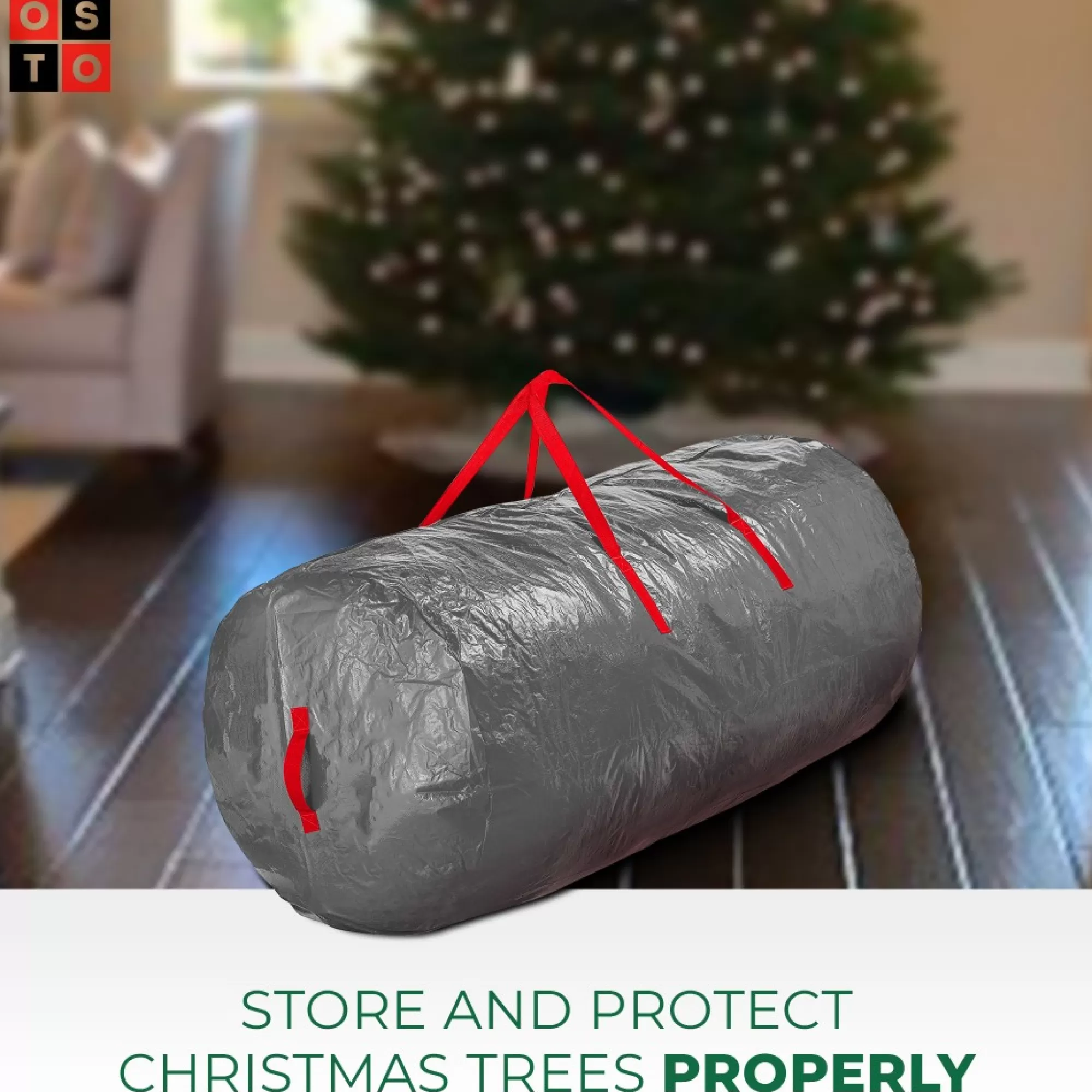 Shop 52" Gray Waterproof Artificial Christmas Tree Storage Bag Tree Storage