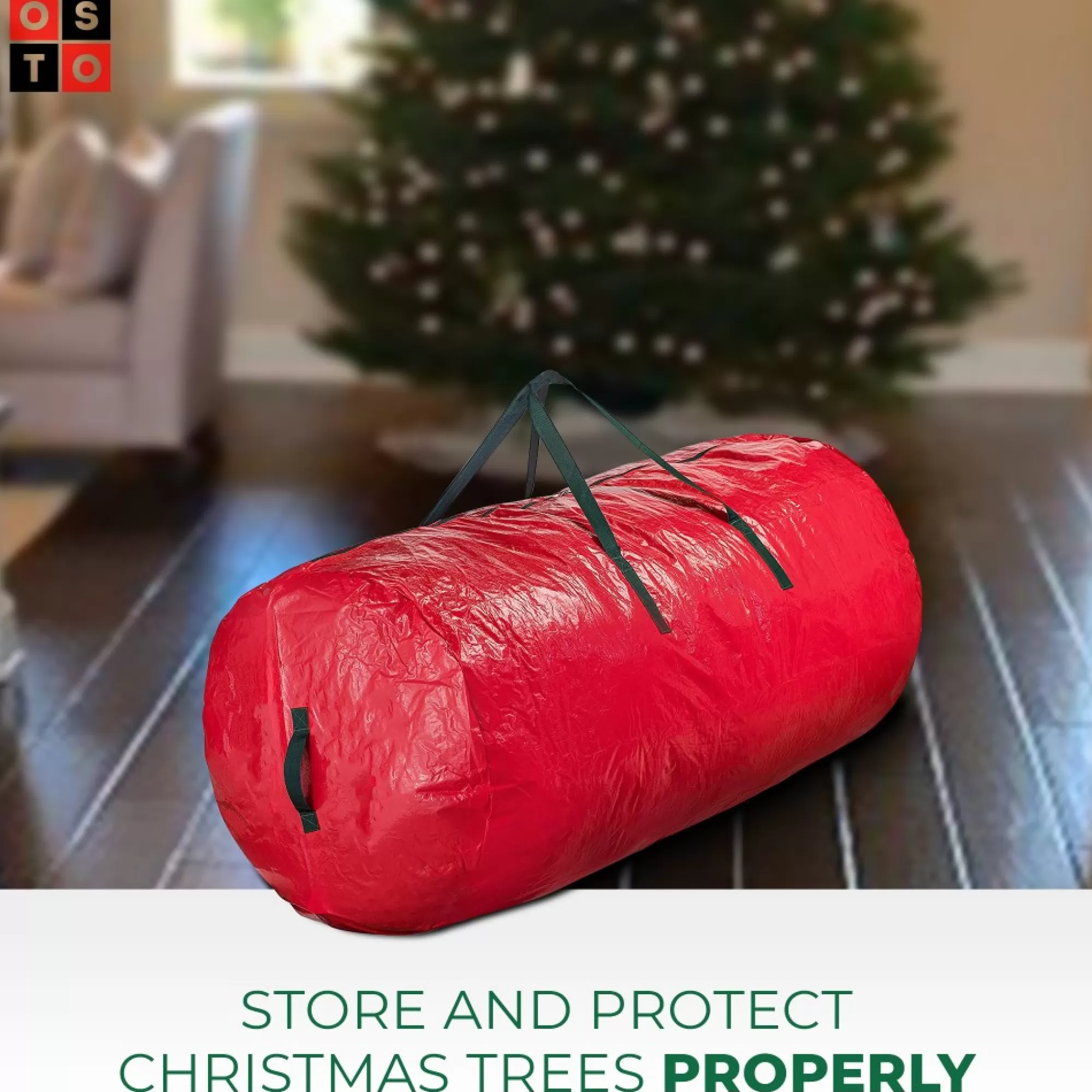 Cheap 52" Red Waterproof Artificial Christmas Tree Storage Bag Tree Storage