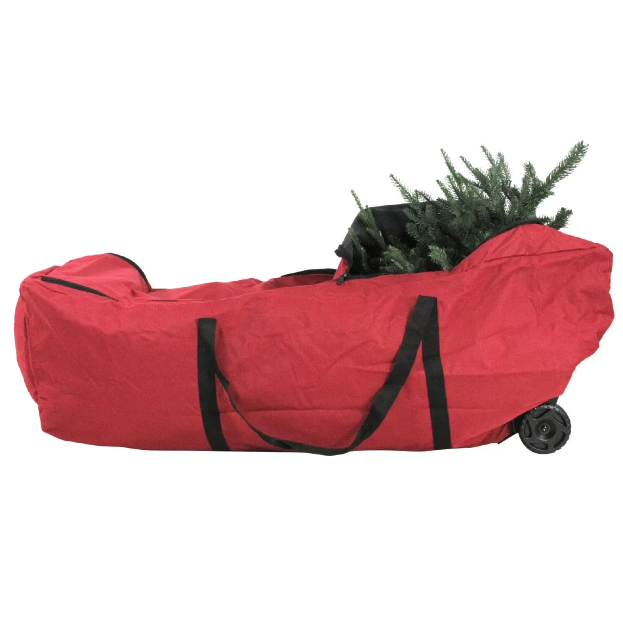 Store 56" Red Christmas Tree Storage Bag With Wheels Tree Storage