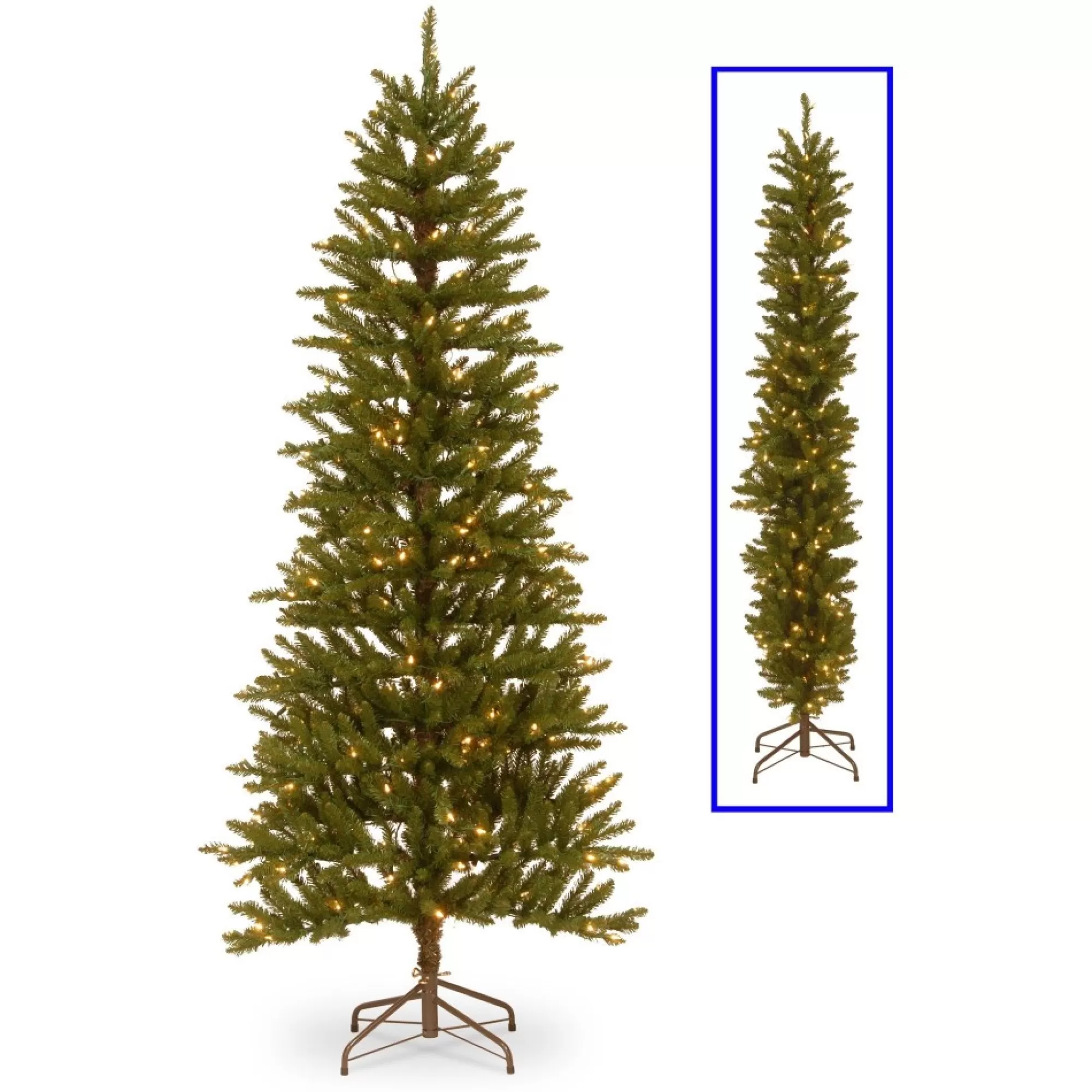 Outlet 6.5' Pre-Lit Kensington 2-Dimensional Artificial Christmas Tree – Clear Lights Wall Trees