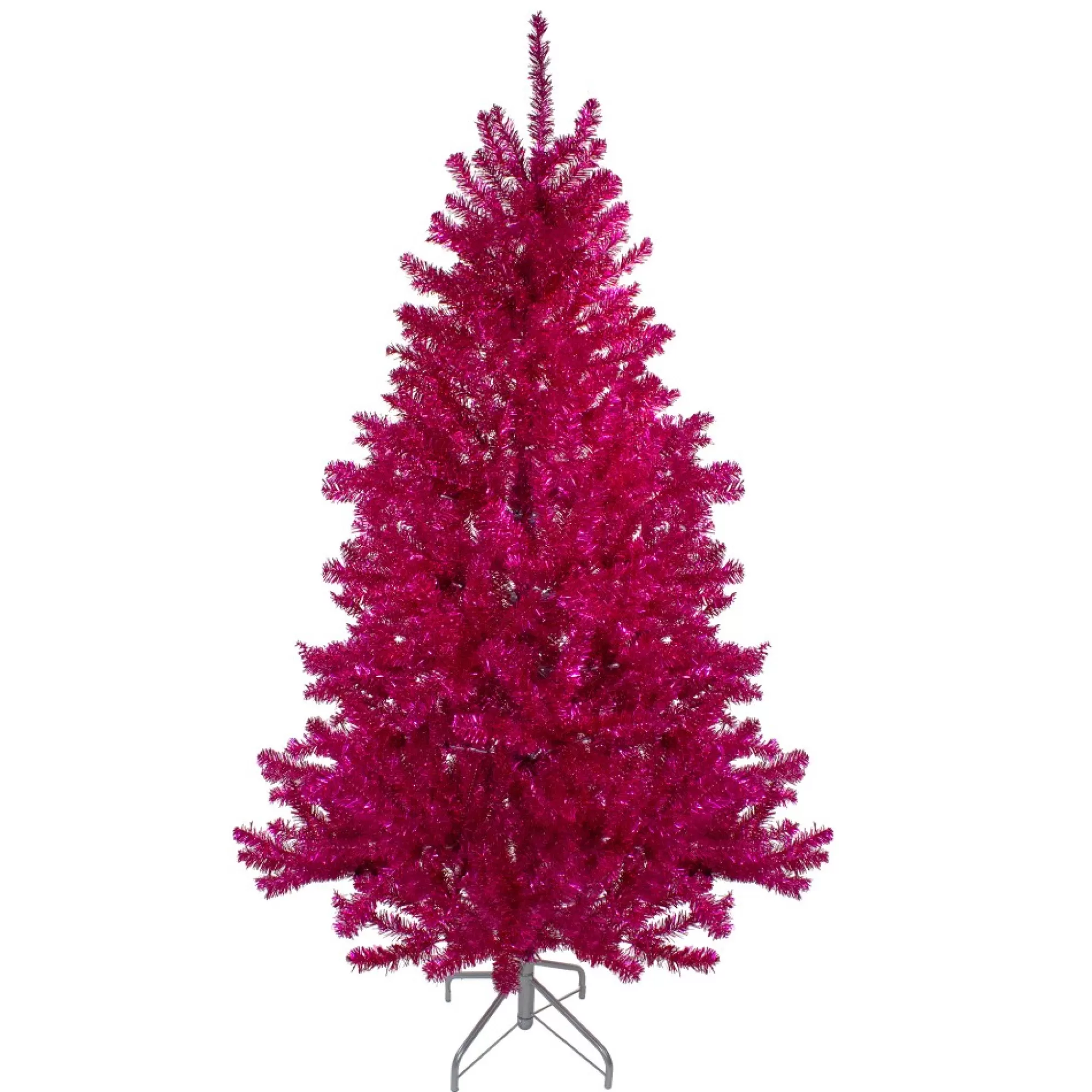 Shop 6' Metallic Pink Tinsel Artificial Christmas Tree - Unlit Unlit