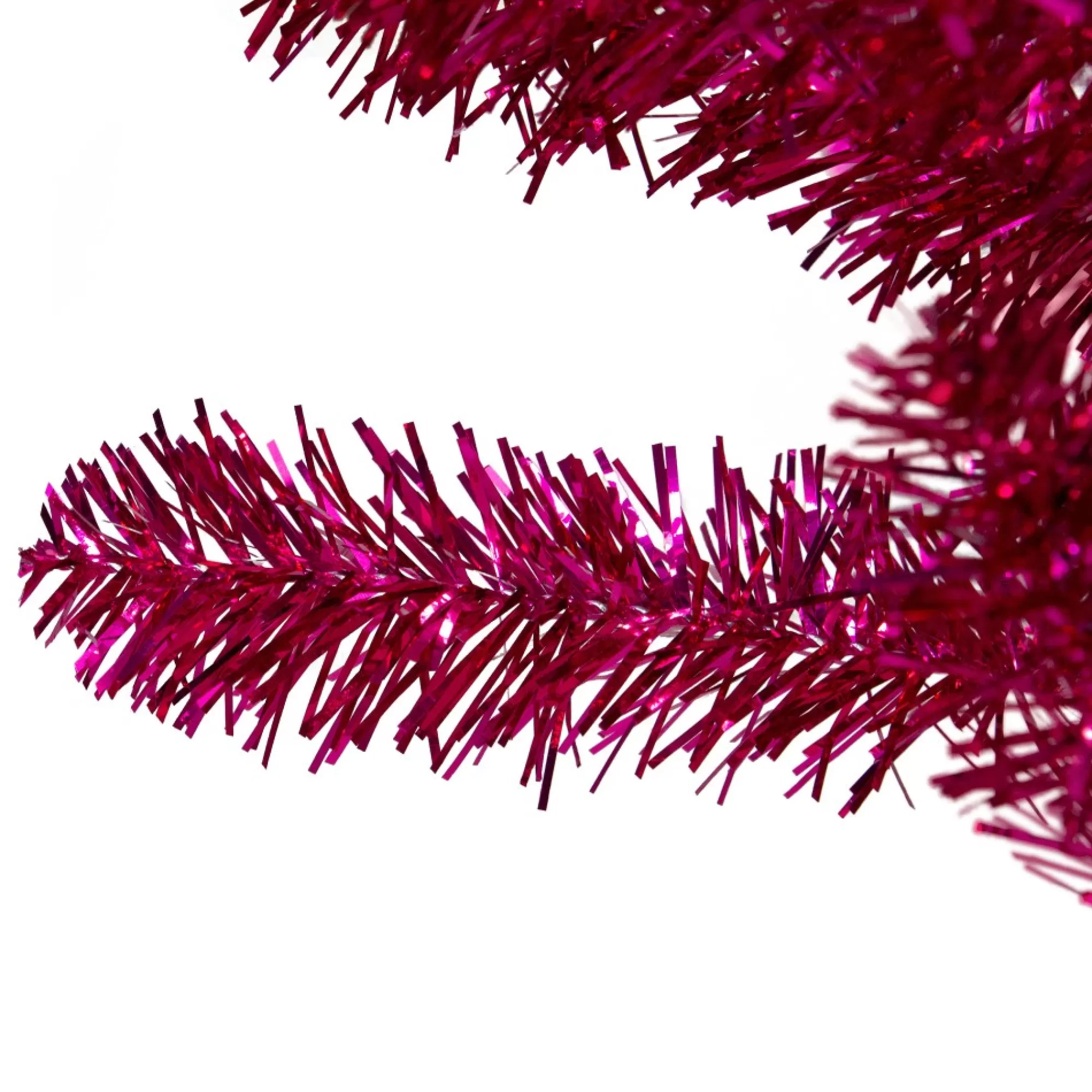 Shop 6' Metallic Pink Tinsel Artificial Christmas Tree - Unlit Unlit