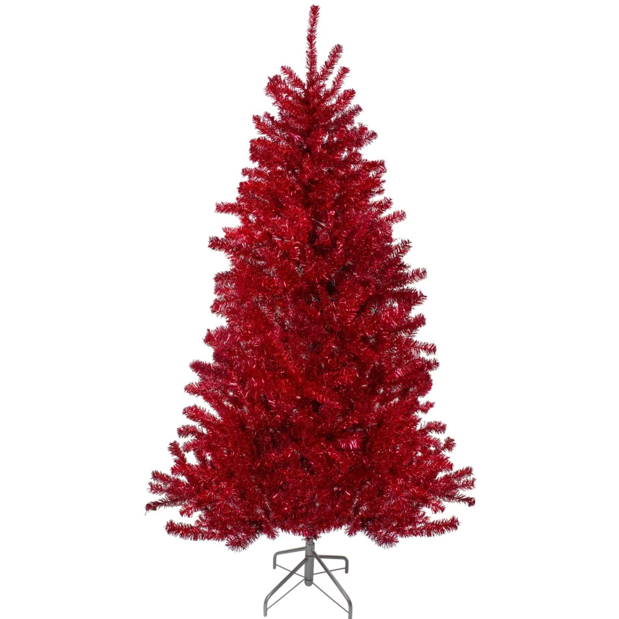 Online 6' Metallic Red Tinsel Artificial Christmas Tree - Unlit Unlit