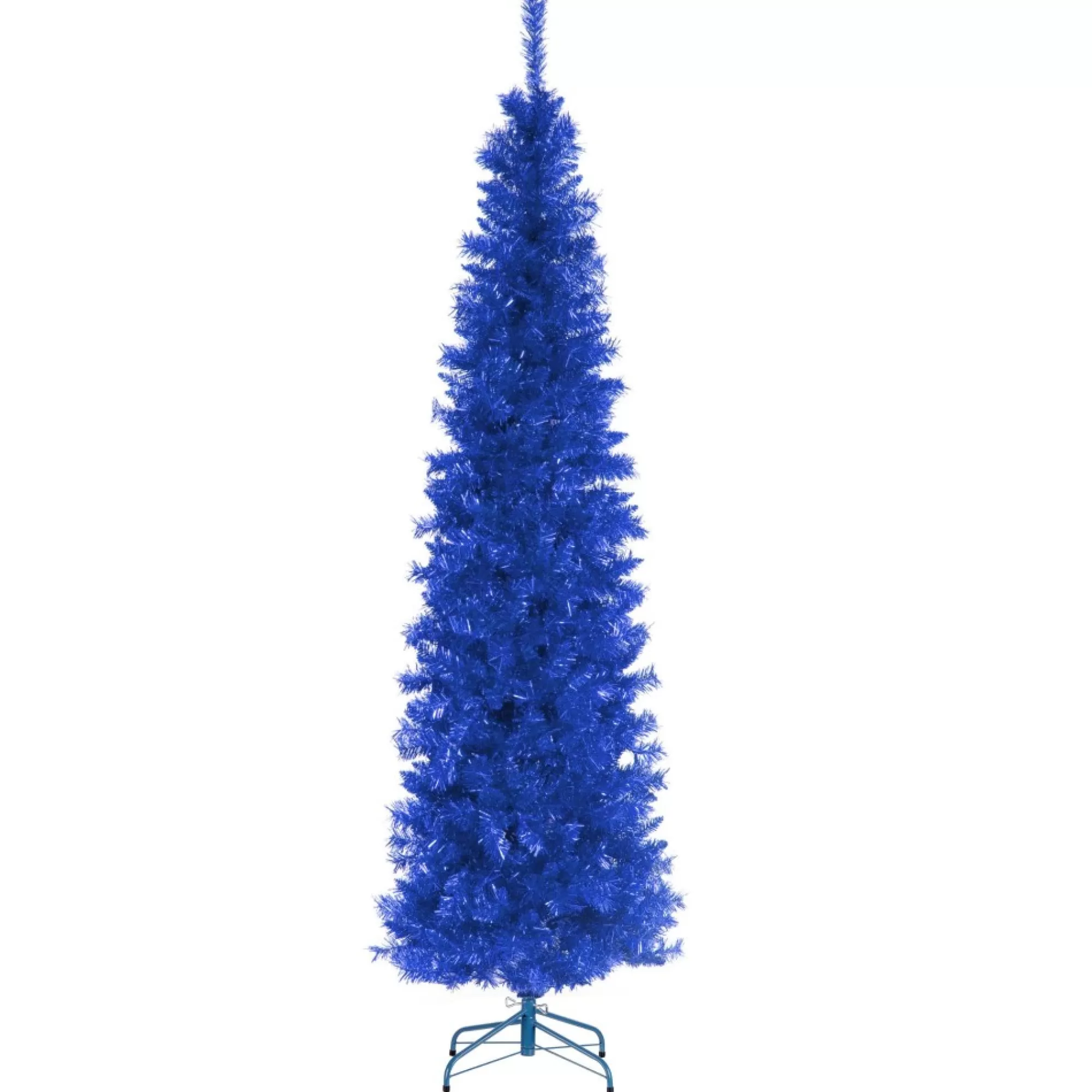 Sale 6' Pencil Blue Tinsel Artificial Christmas Tree - Unlit Unlit